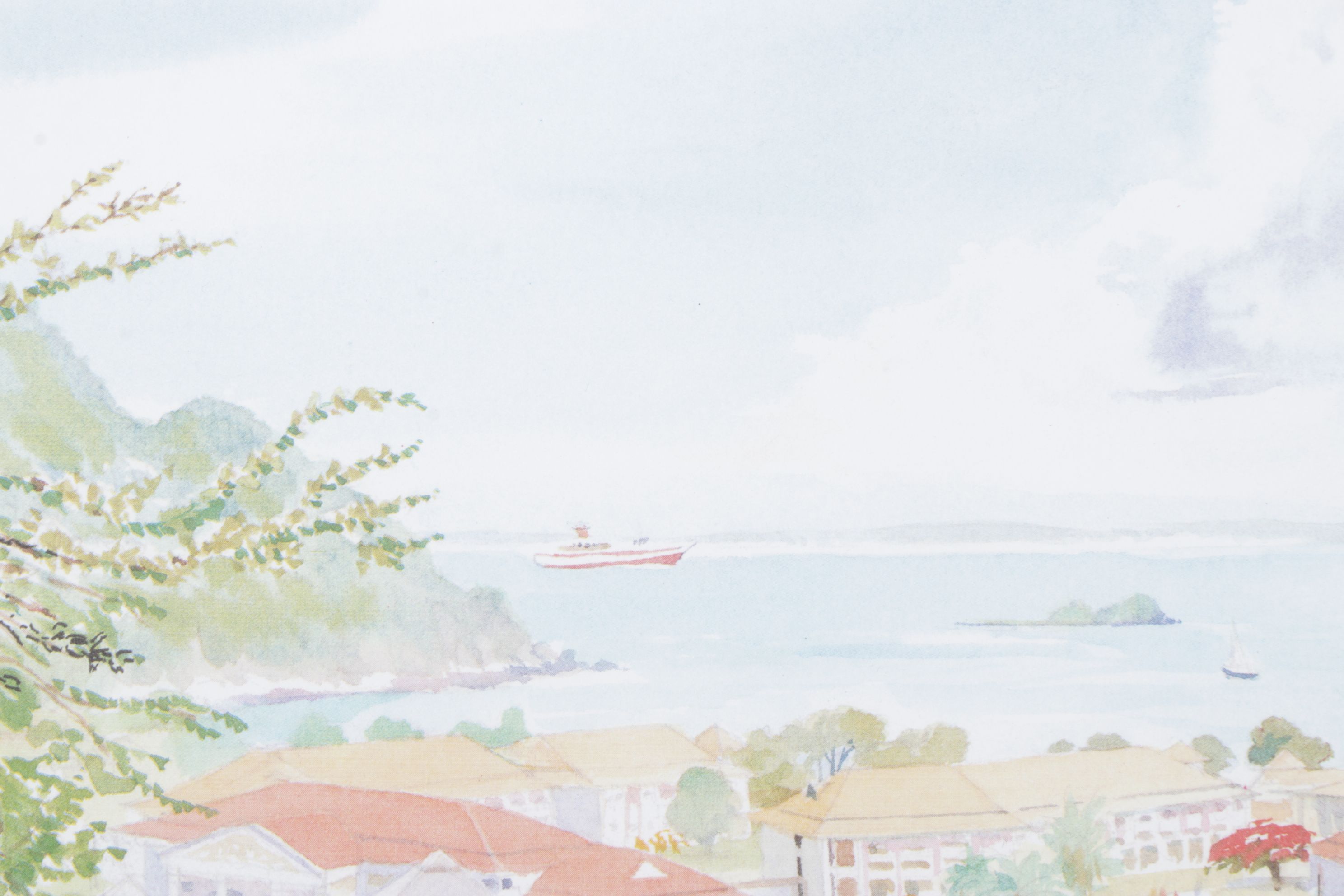 Offset Lithograph After Jill Walker "L'Anse Marcel, St. Martin"