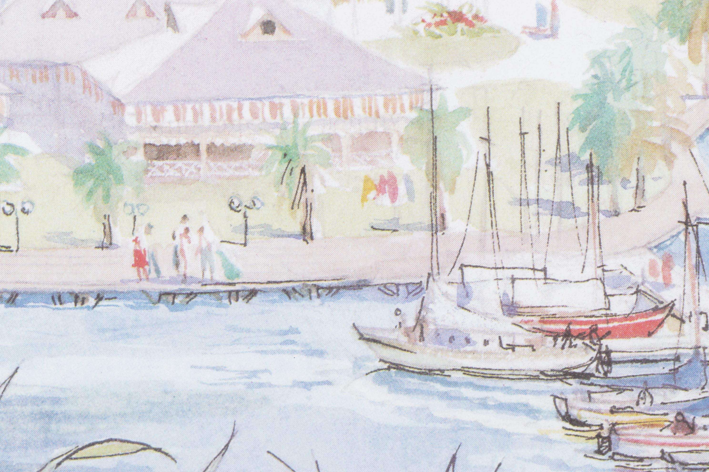 Offset Lithograph After Jill Walker "L'Anse Marcel, St. Martin"