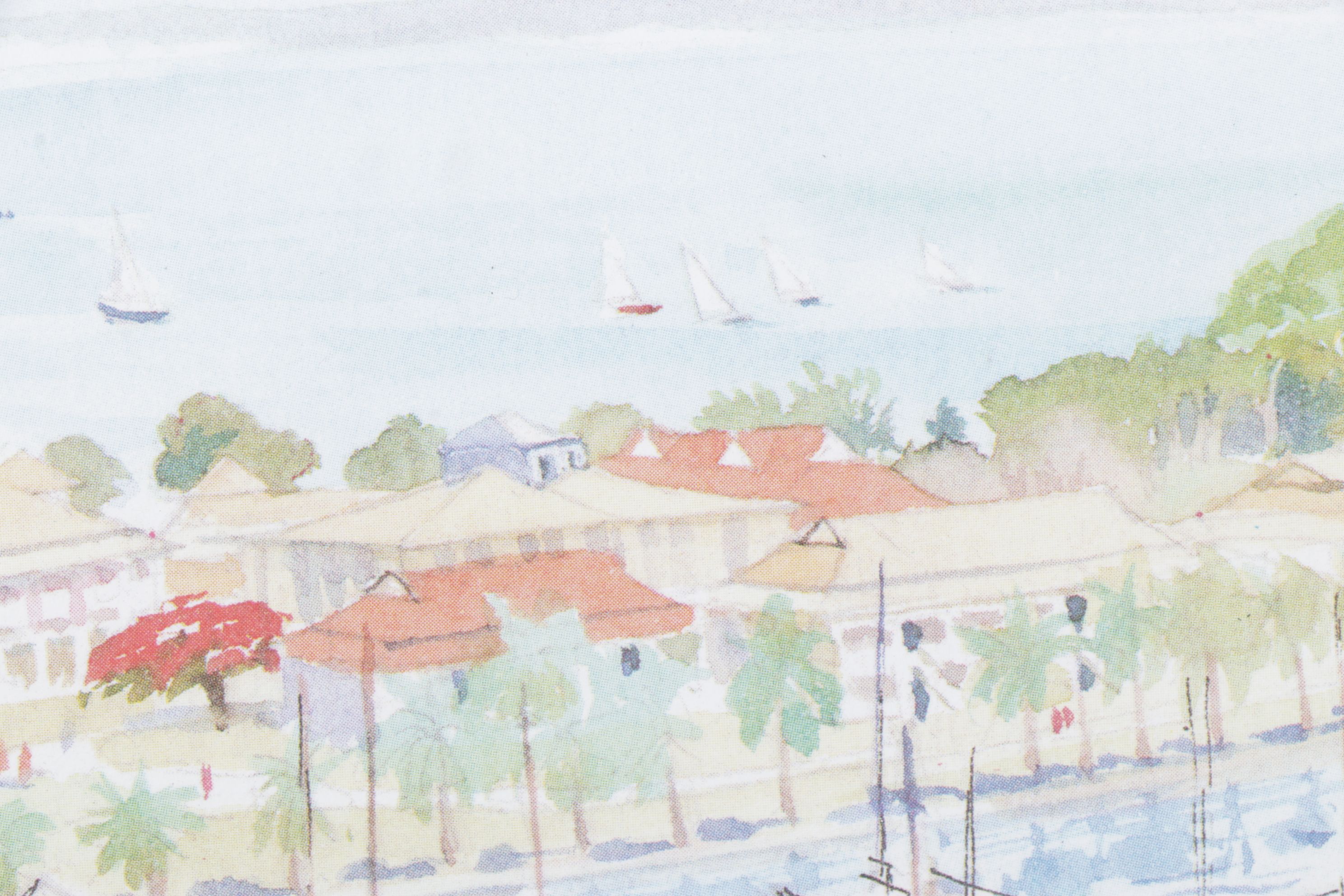 Offset Lithograph After Jill Walker "L'Anse Marcel, St. Martin"