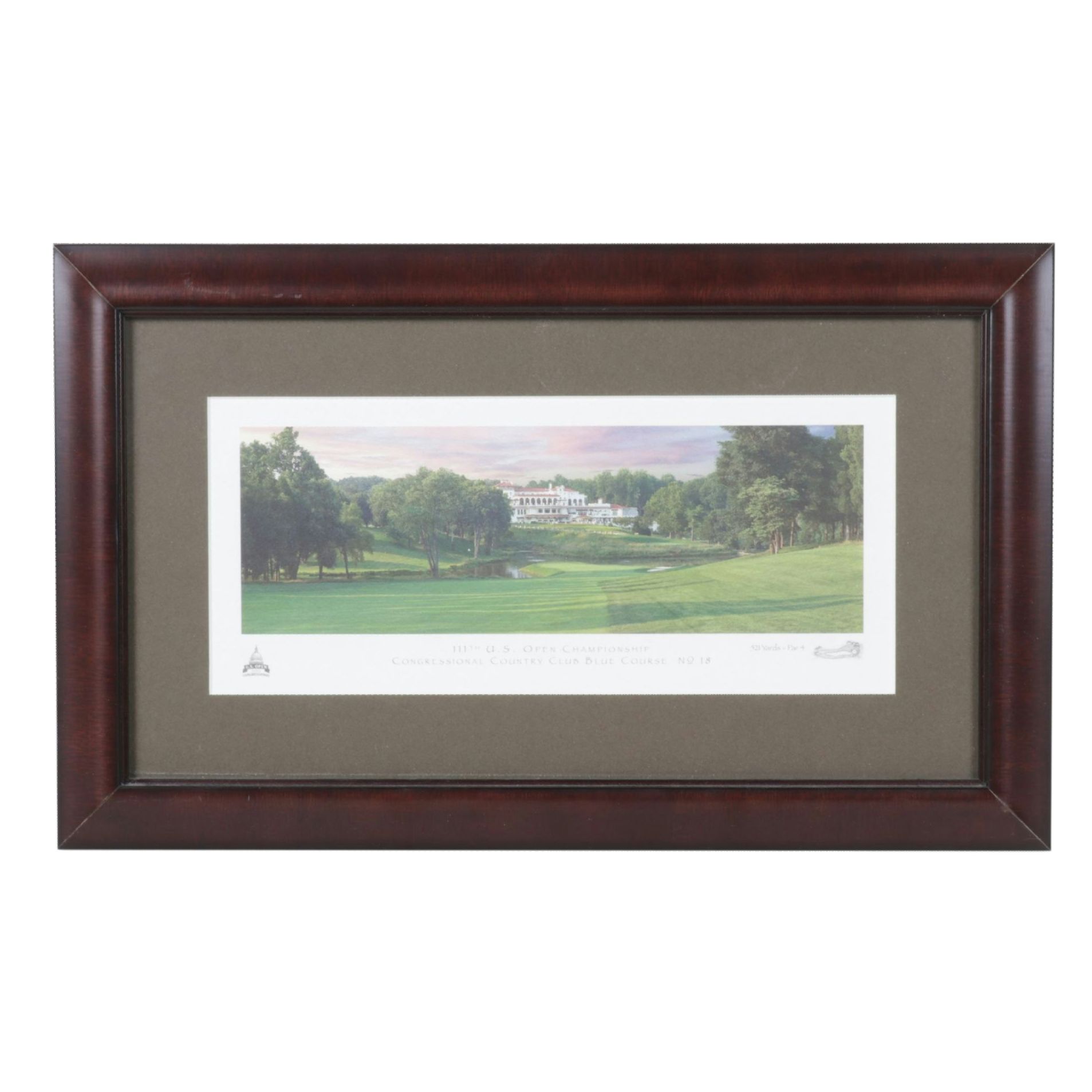 Offset Lithograph Photo of 18th Hole at Congressional Country Club Blue Course