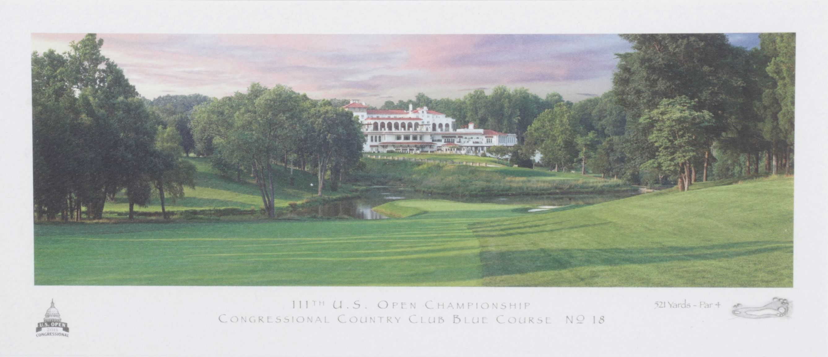 Offset Lithograph Photo of 18th Hole at Congressional Country Club Blue Course