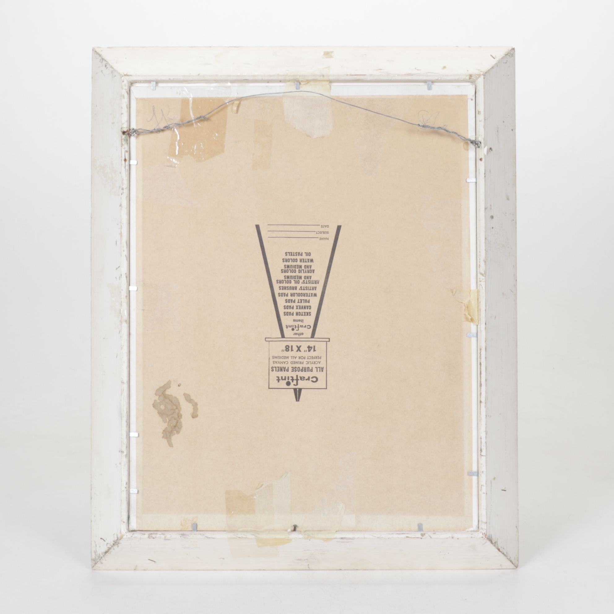 Louise Karshner Winter Landscape Oil Painting of Cottages Near a Stream, 1967