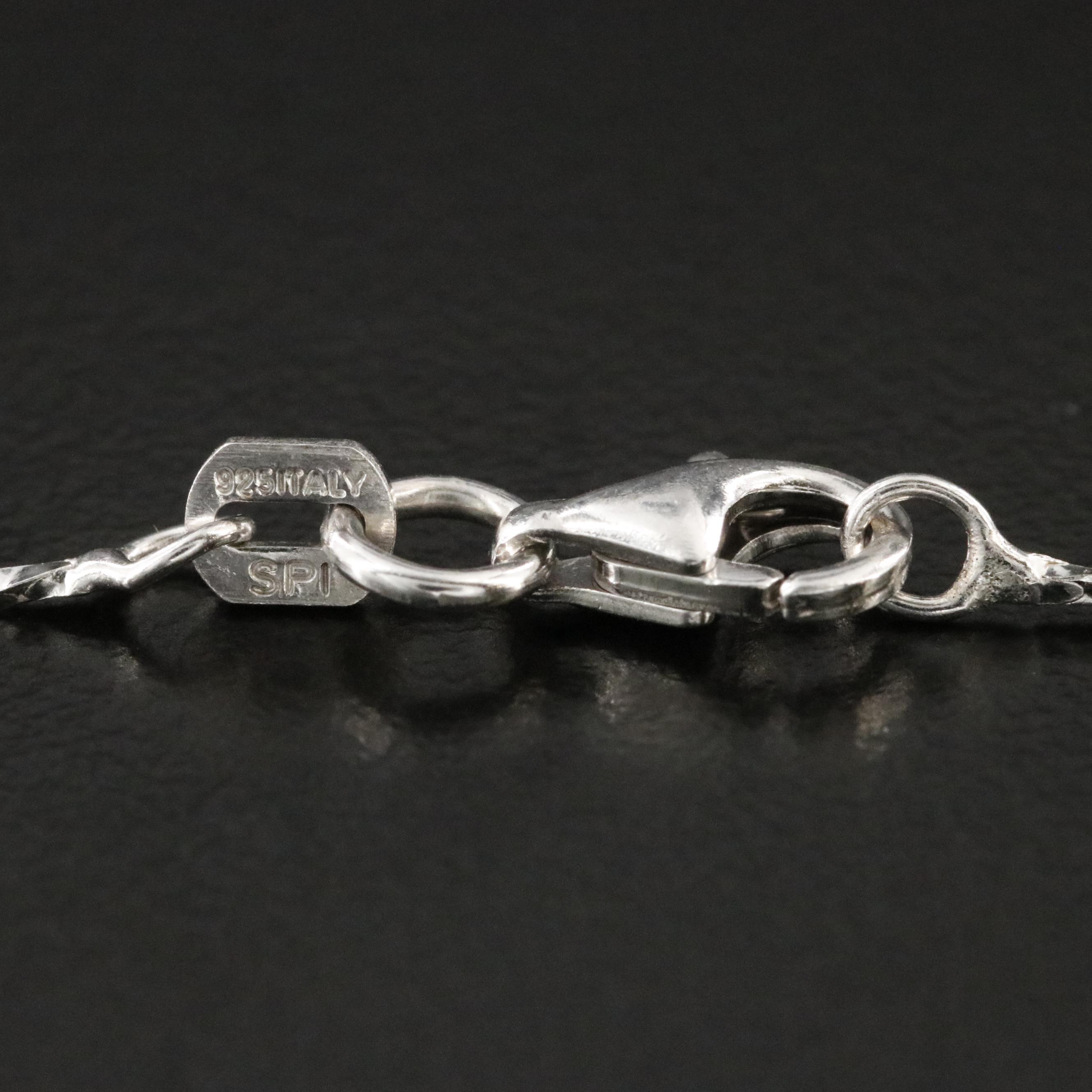 Sterling Tourmaline and Diamond Pendant Necklace