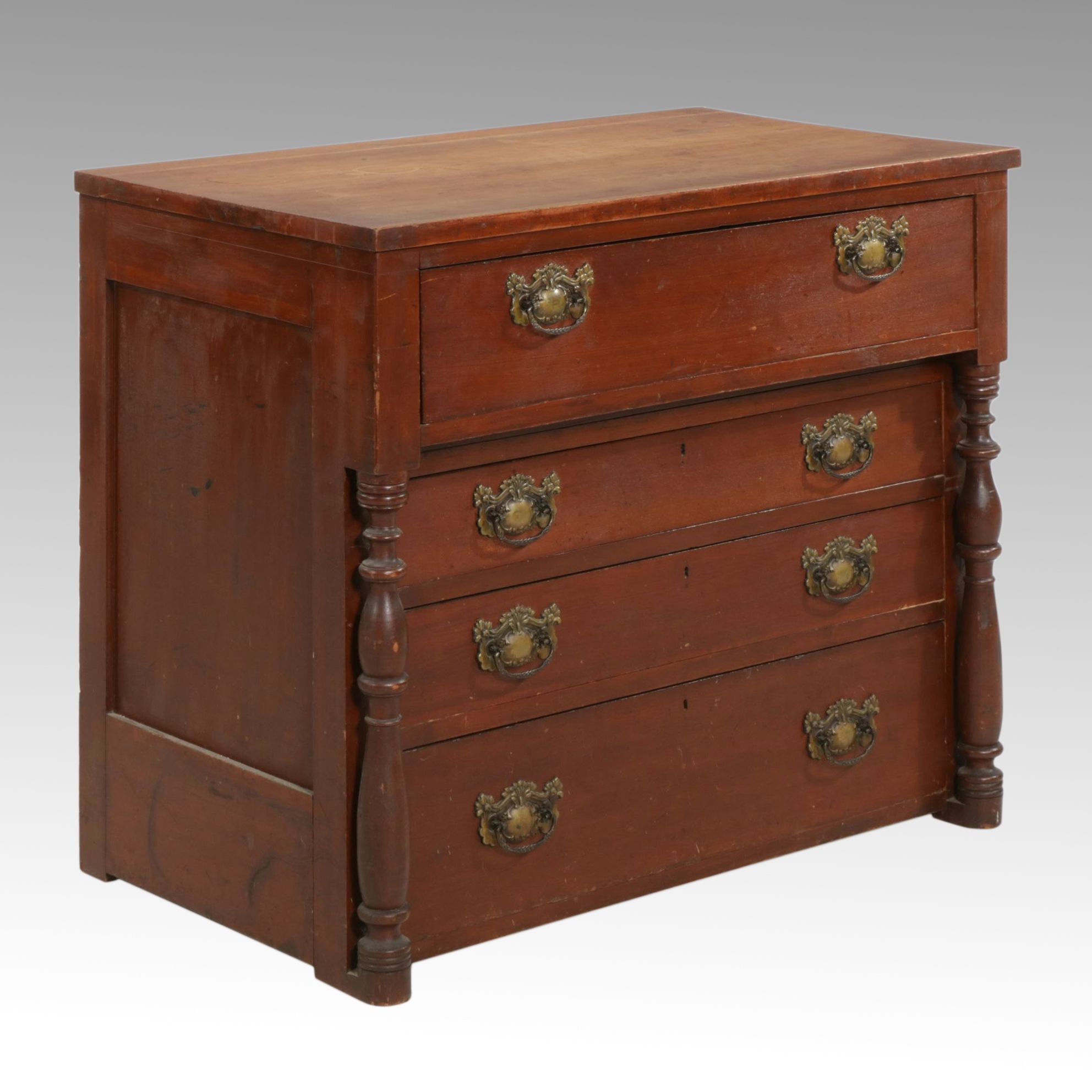 Empire Style Cherry Chest of Drawers, Late 19th Century
