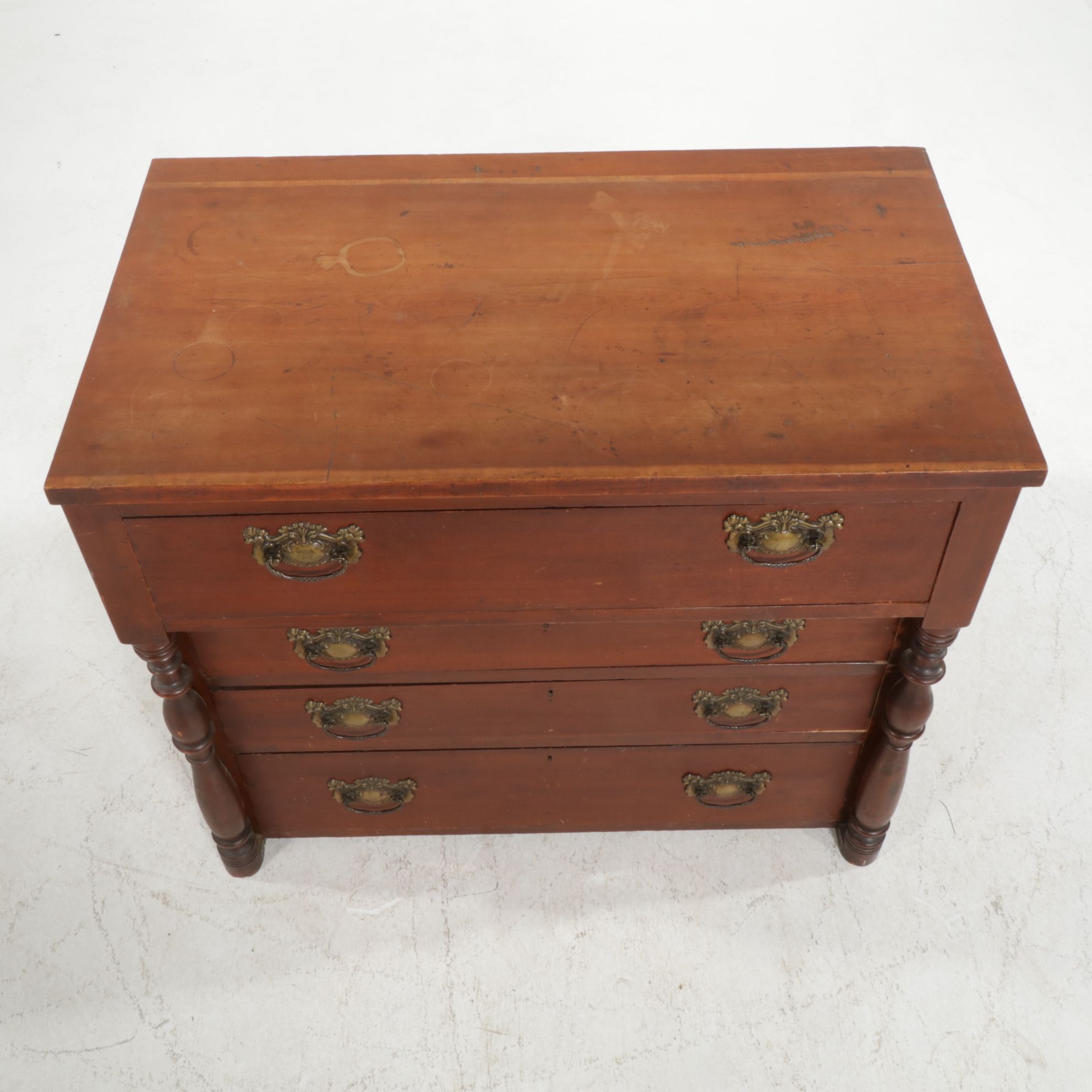 Empire Style Cherry Chest of Drawers, Late 19th Century