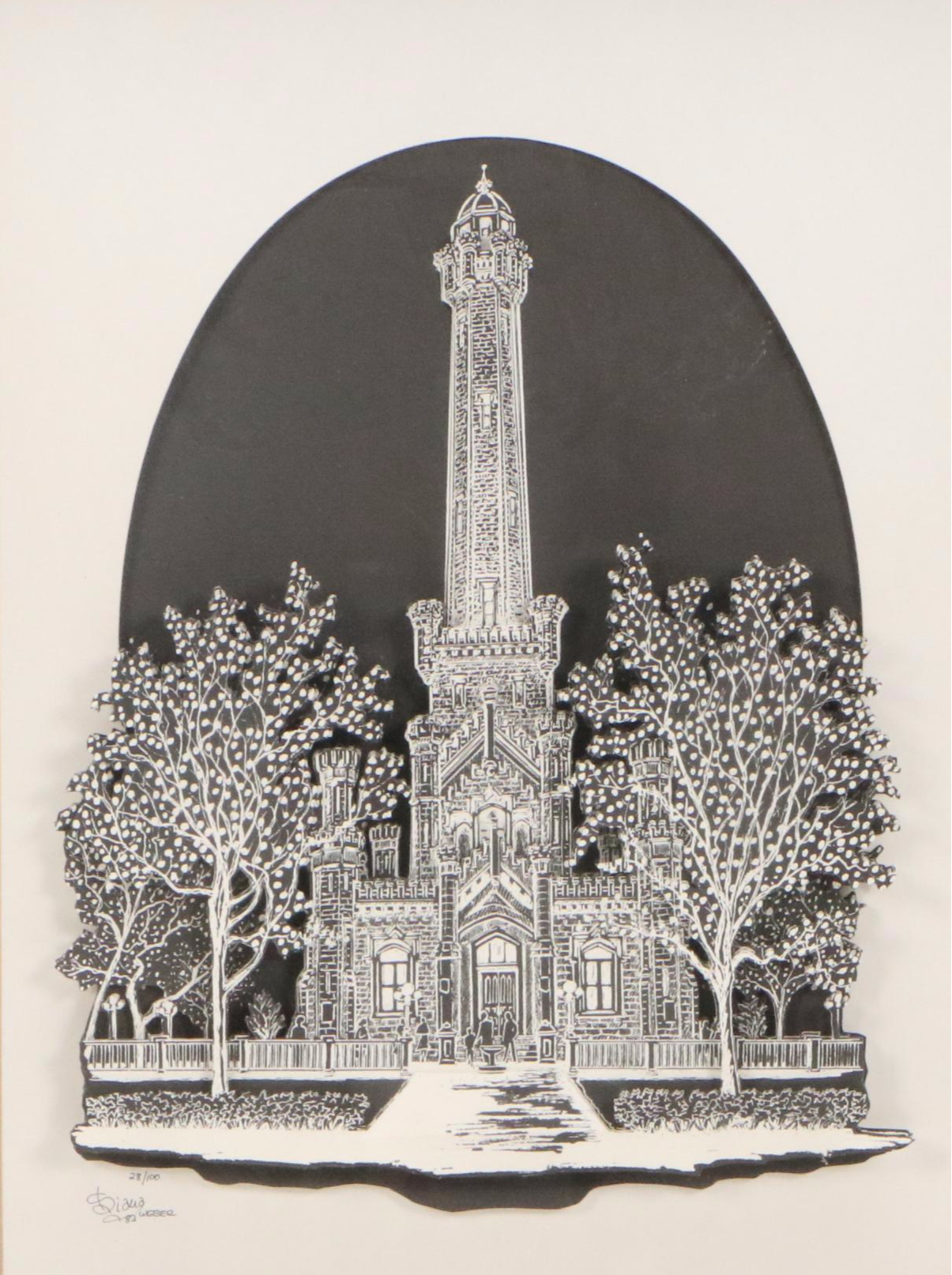 Diana Weber Dimensional Lithograph "Chicago in Dimension," 1981