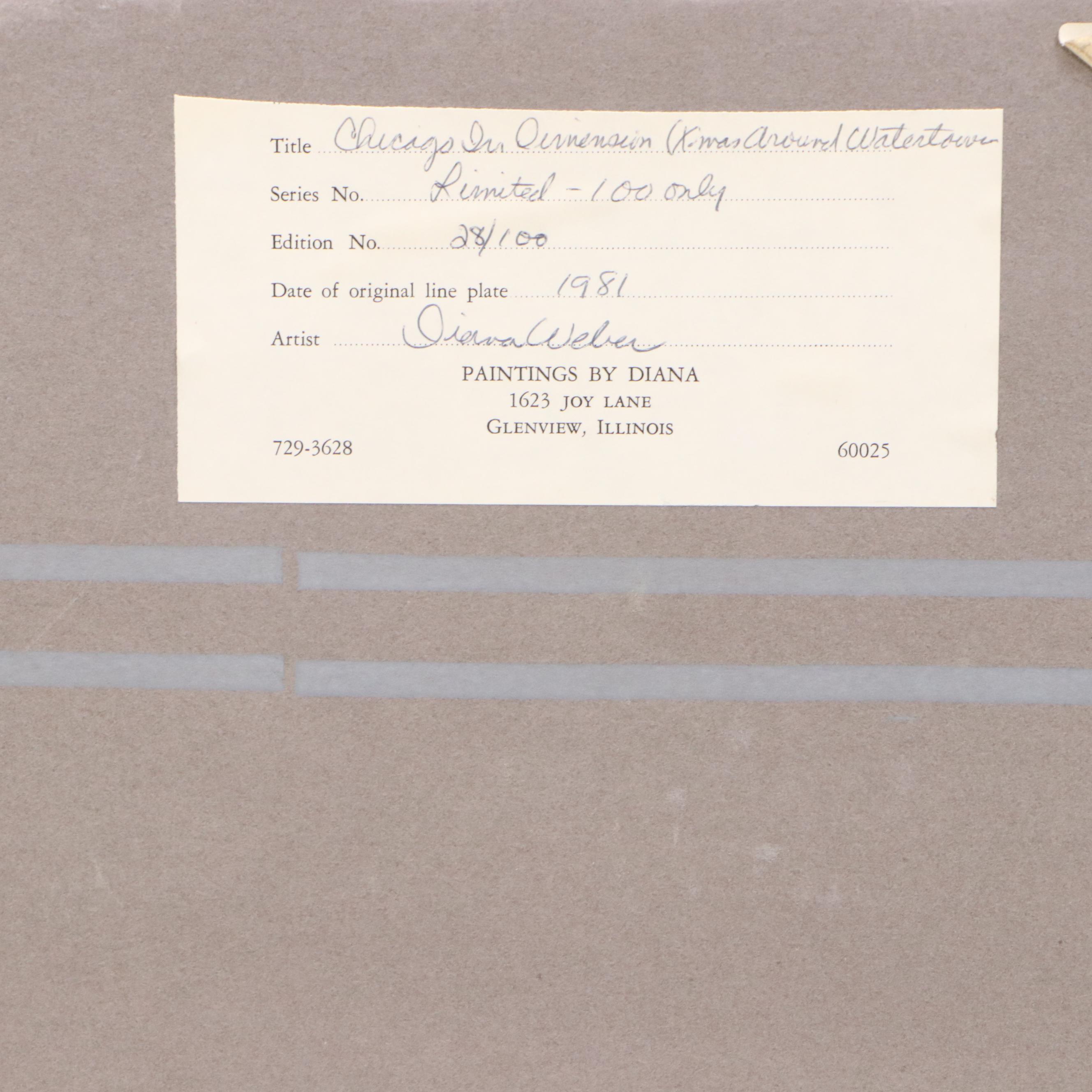 Diana Weber Dimensional Lithograph "Chicago in Dimension," 1981