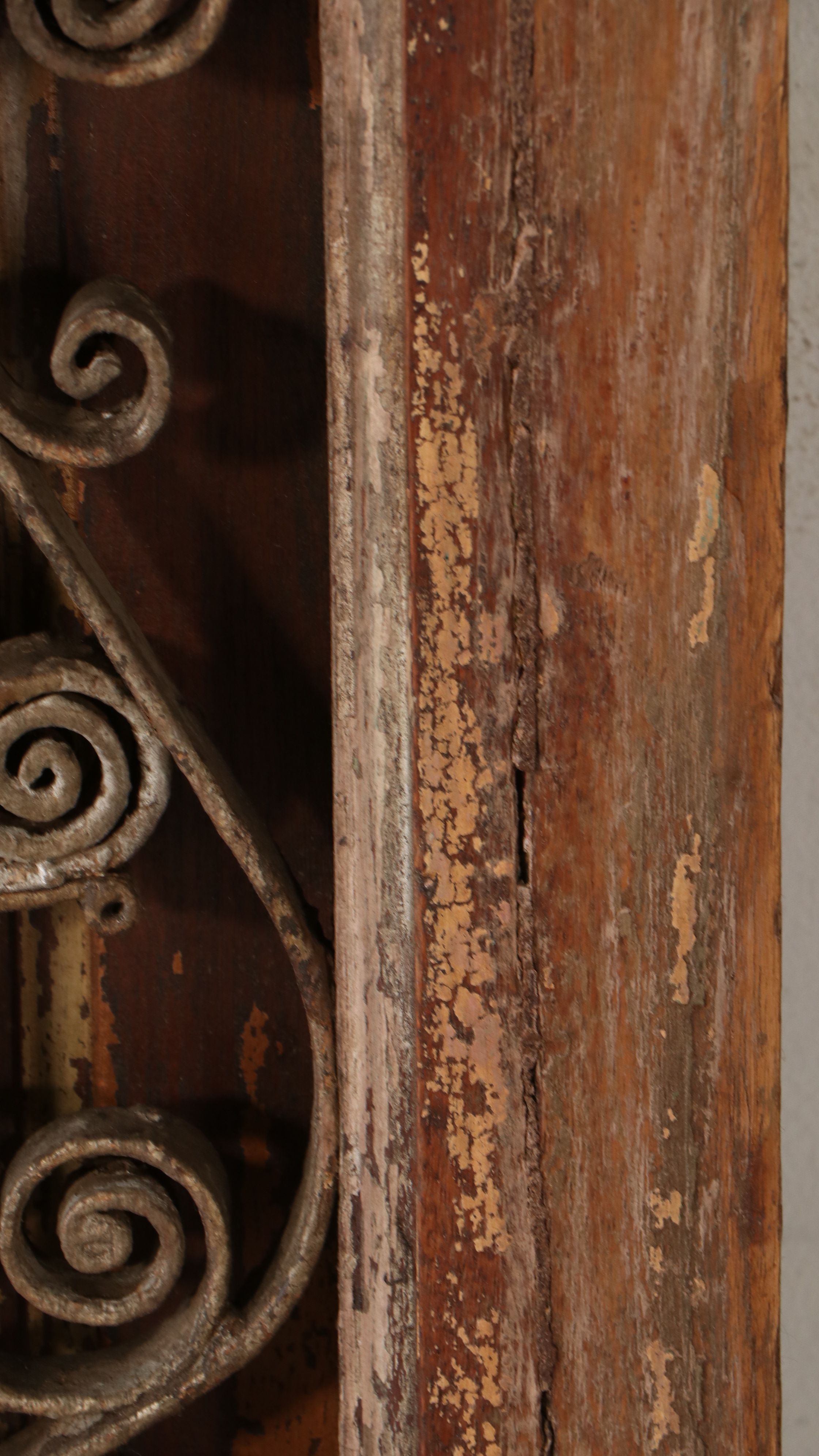 Moroccan Style Architectural Salvage Wrought Iron and Wood Window