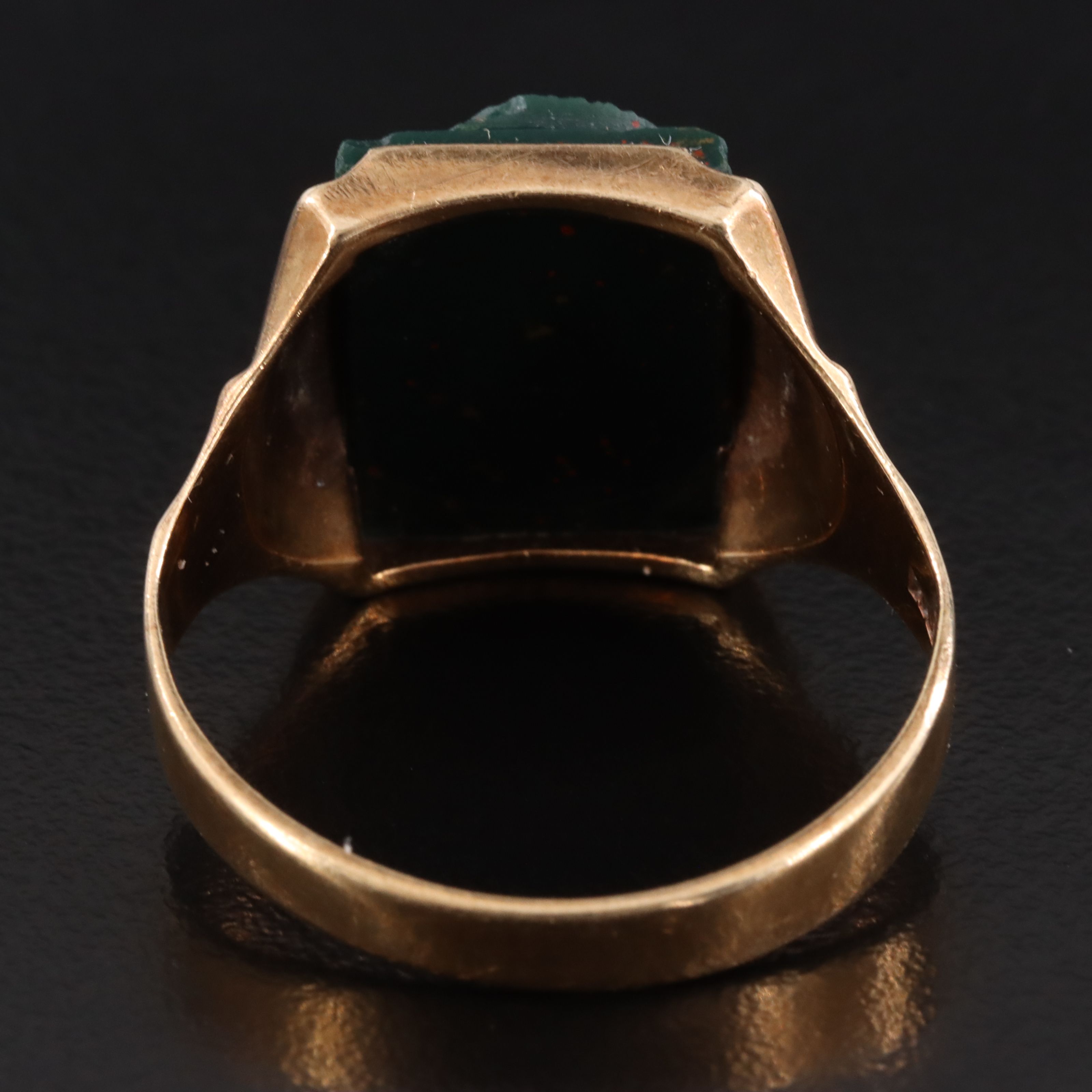Vintage 10K Bloodstone Capita Jugata Cameo Ring