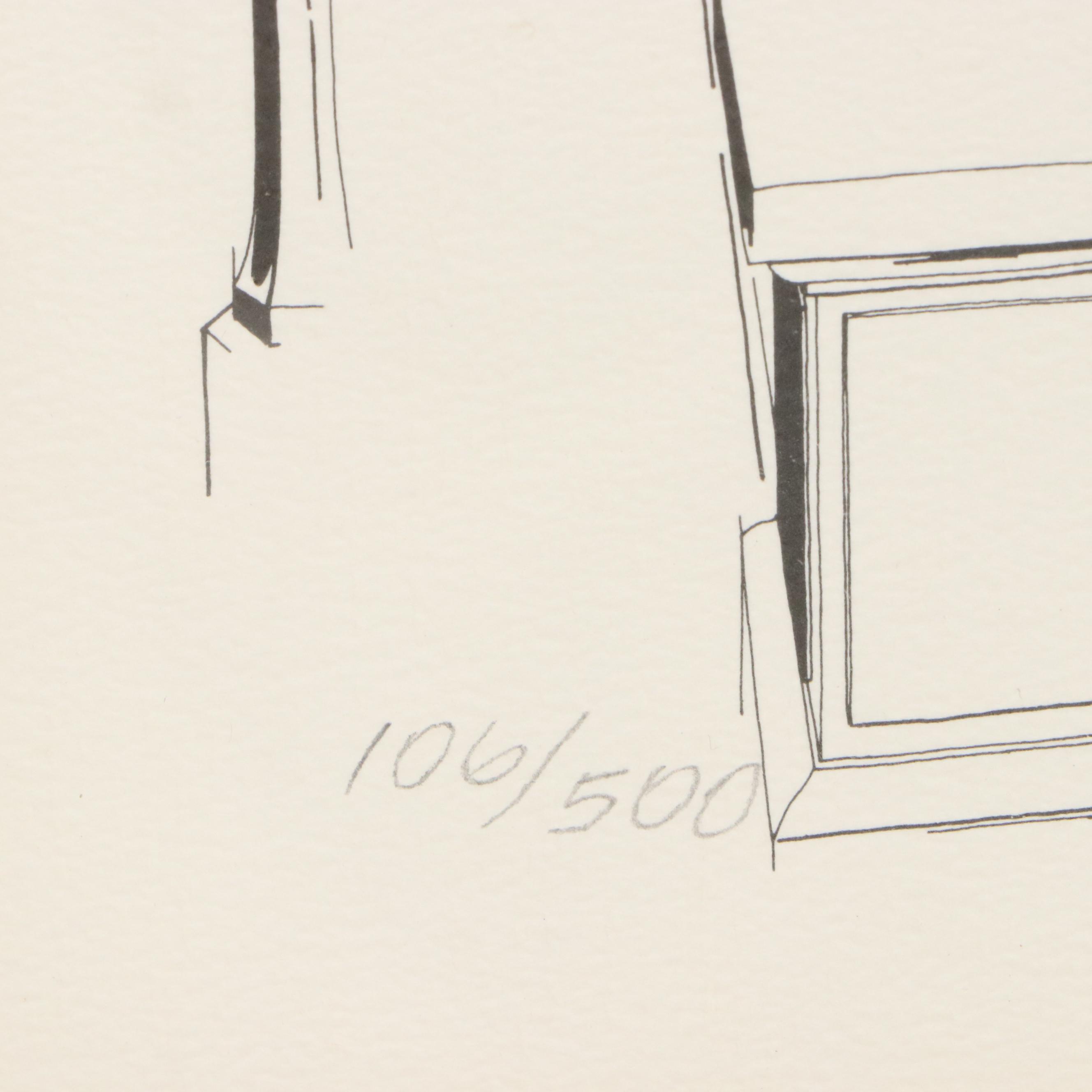 George Becker Lithograph of Chicago Cityscape, Circa 1975