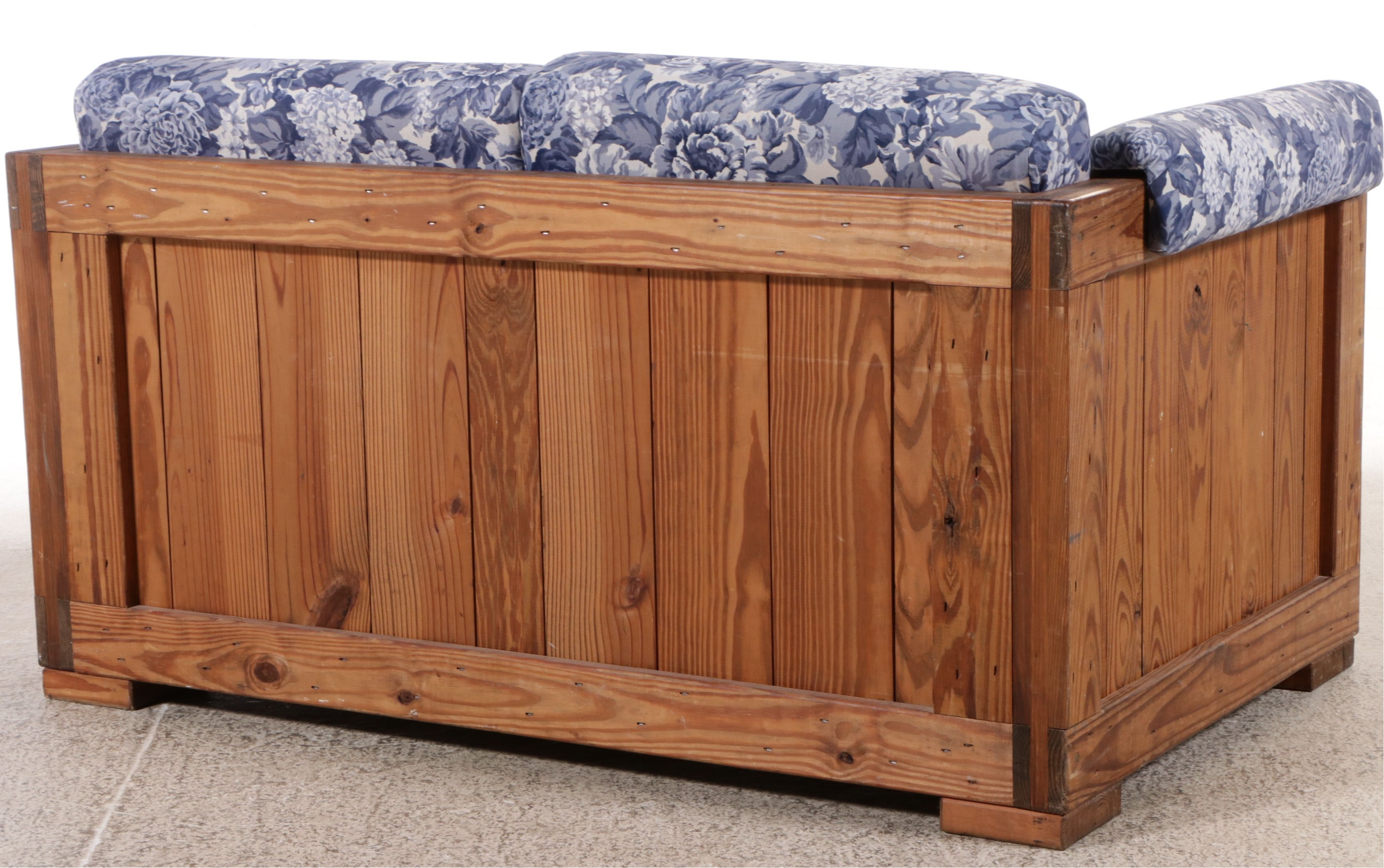 This End Up Upholstered Pine Loveseat and Pair of End Tables