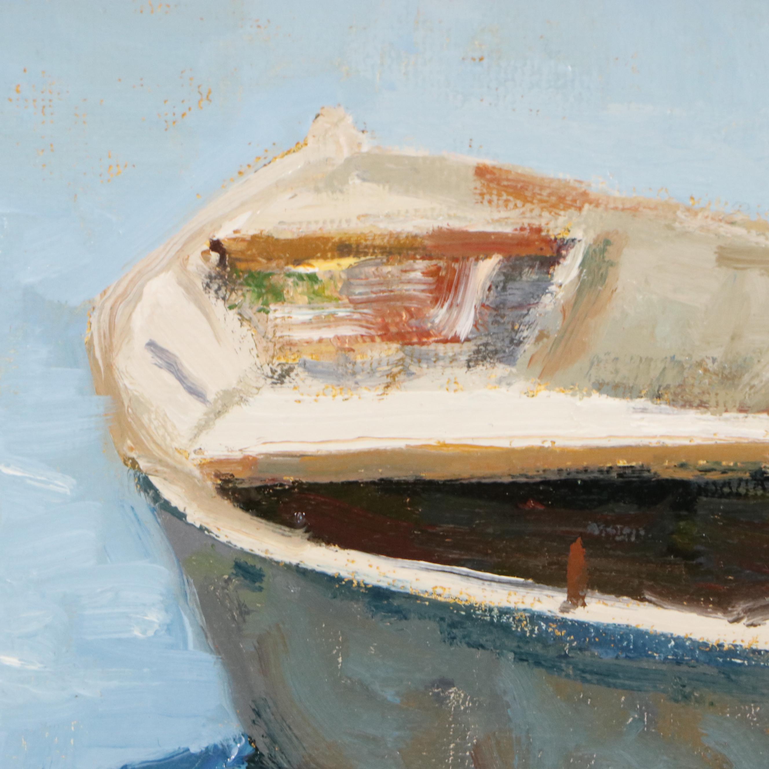 Antonio Vazquez Oil Painting of Boat, 21st Century