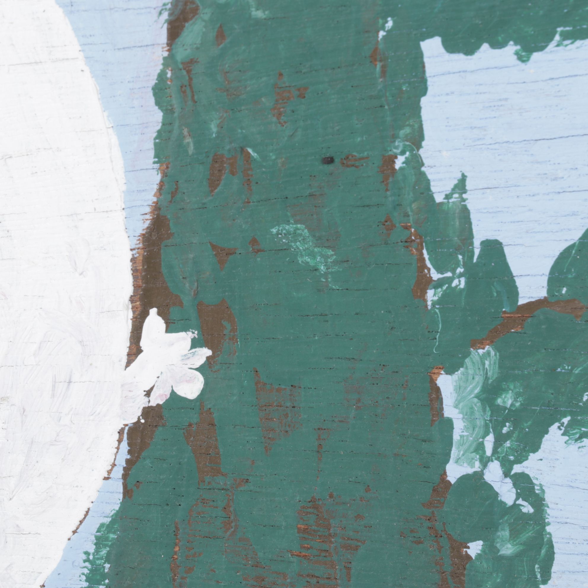 Floyd Clark Contemporary Folk Art Acrylic Painting of a Scavenging Woodpecker