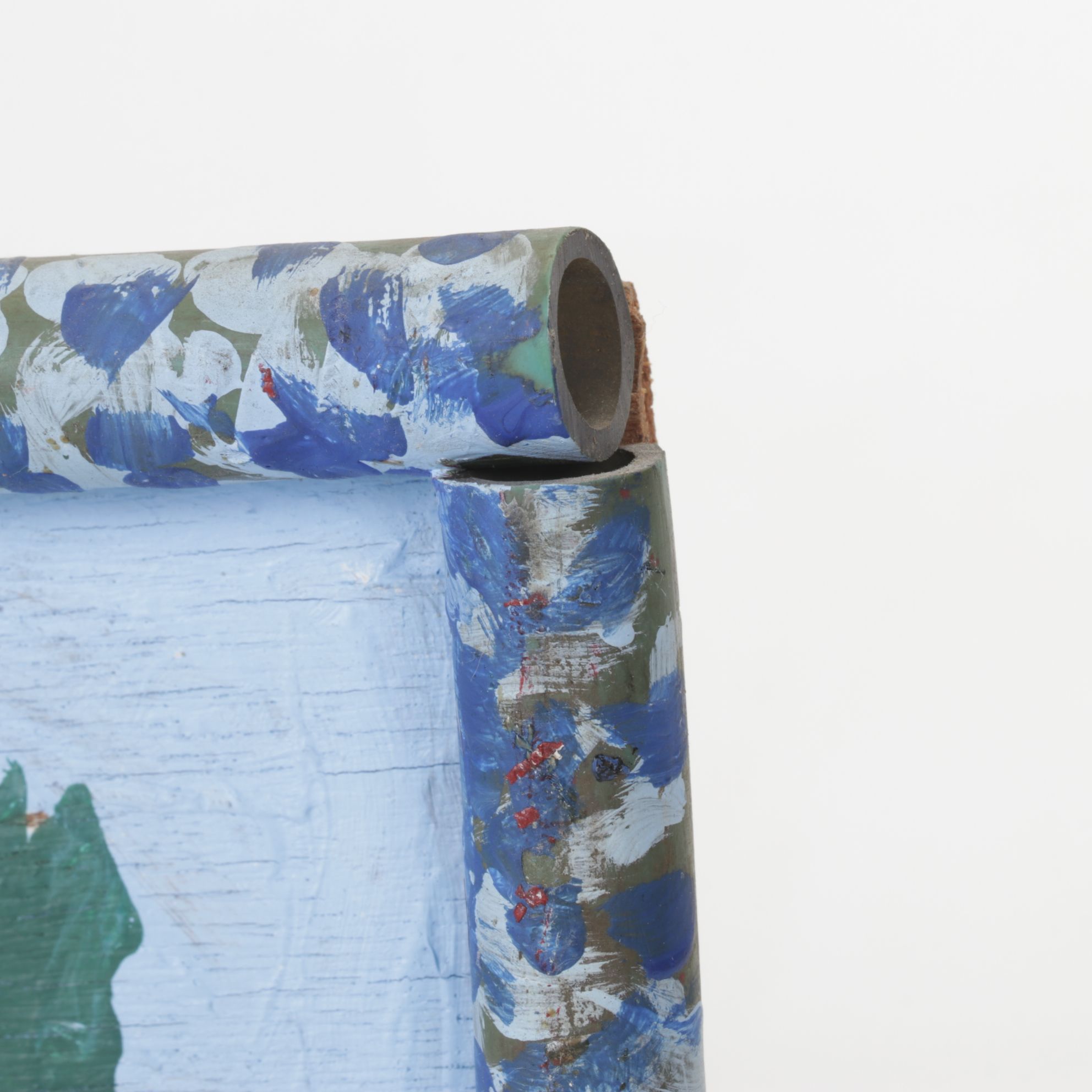 Floyd Clark Contemporary Folk Art Acrylic Painting of a Scavenging Woodpecker