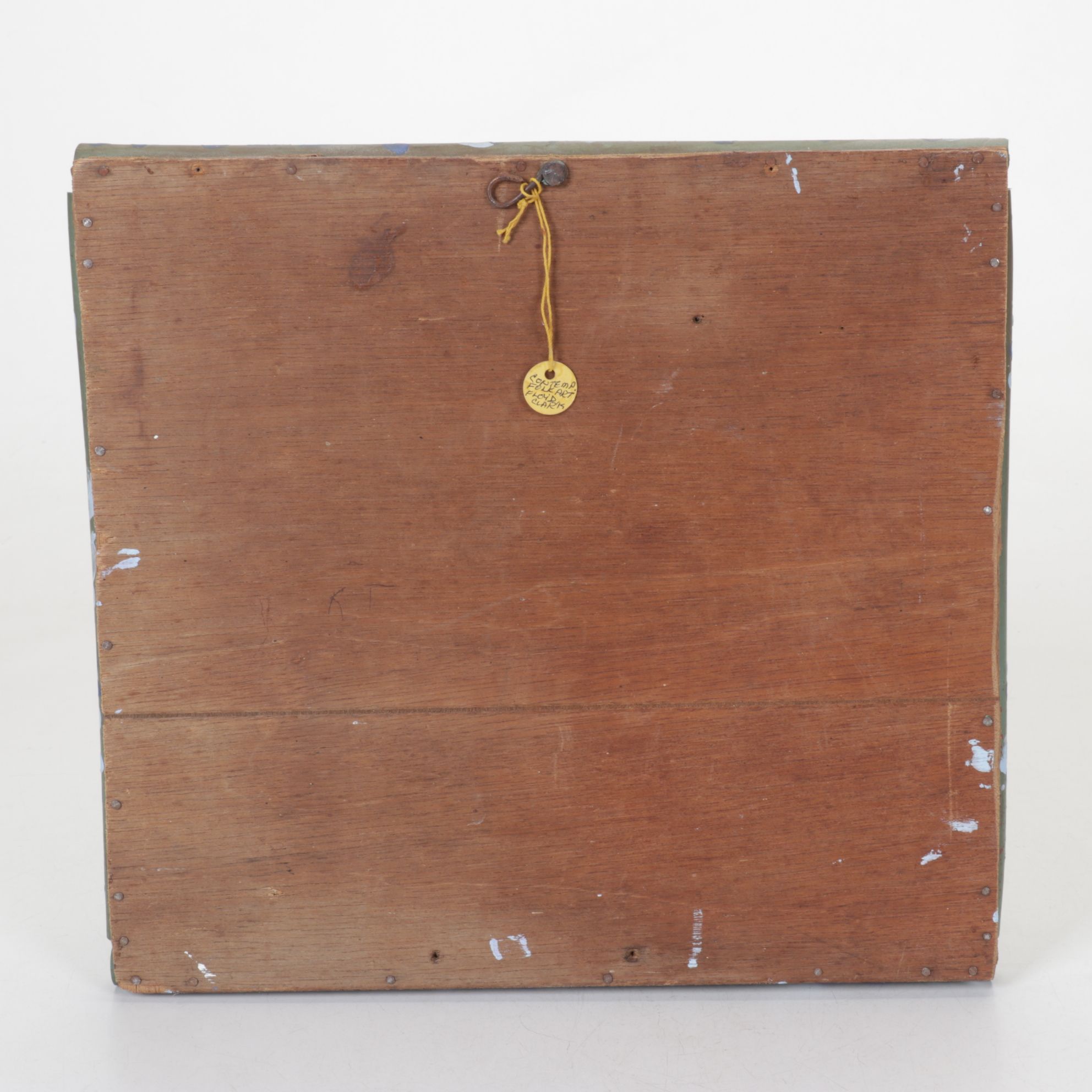 Floyd Clark Contemporary Folk Art Acrylic Painting of a Scavenging Woodpecker