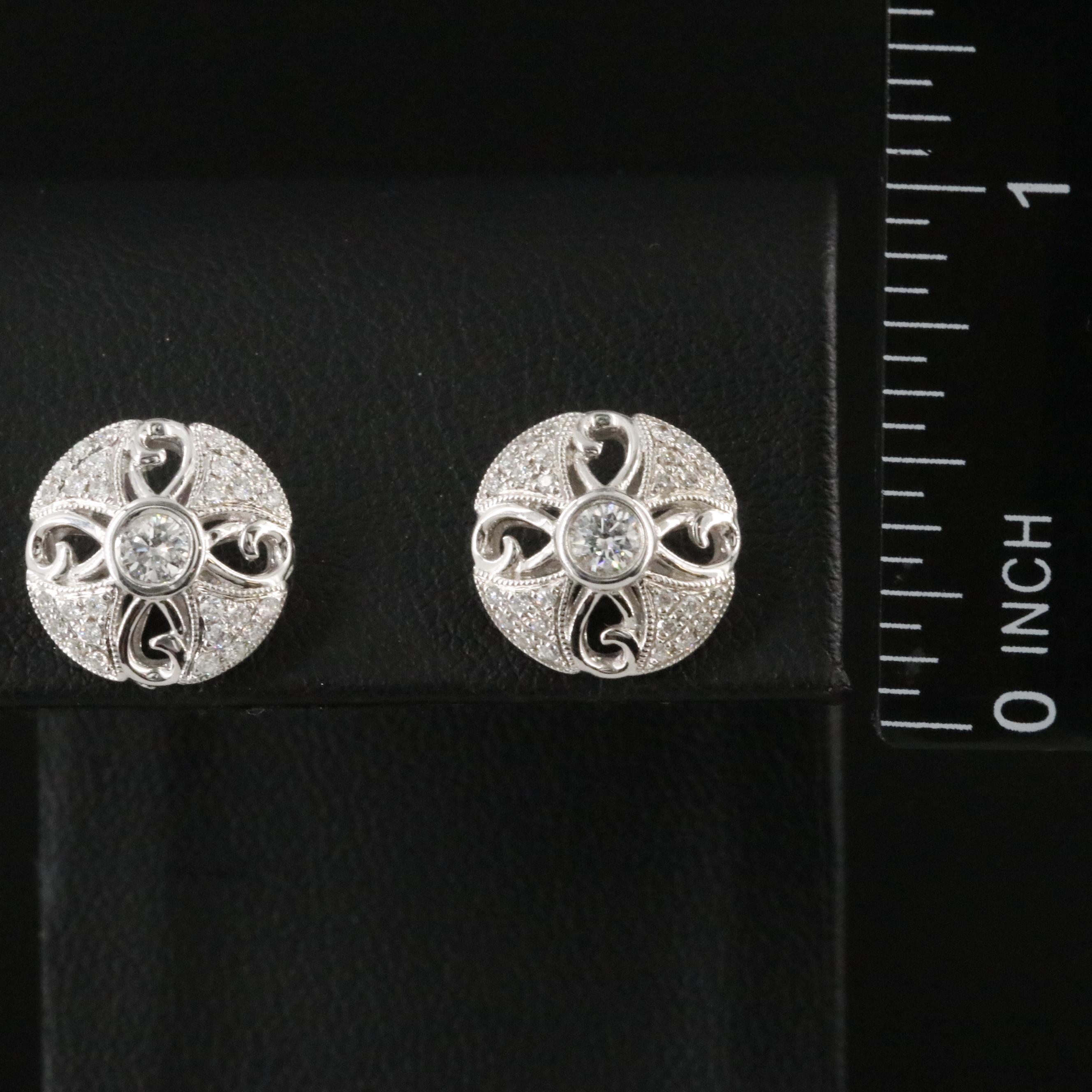 14K .050 CTW Diamond Button Earrings
