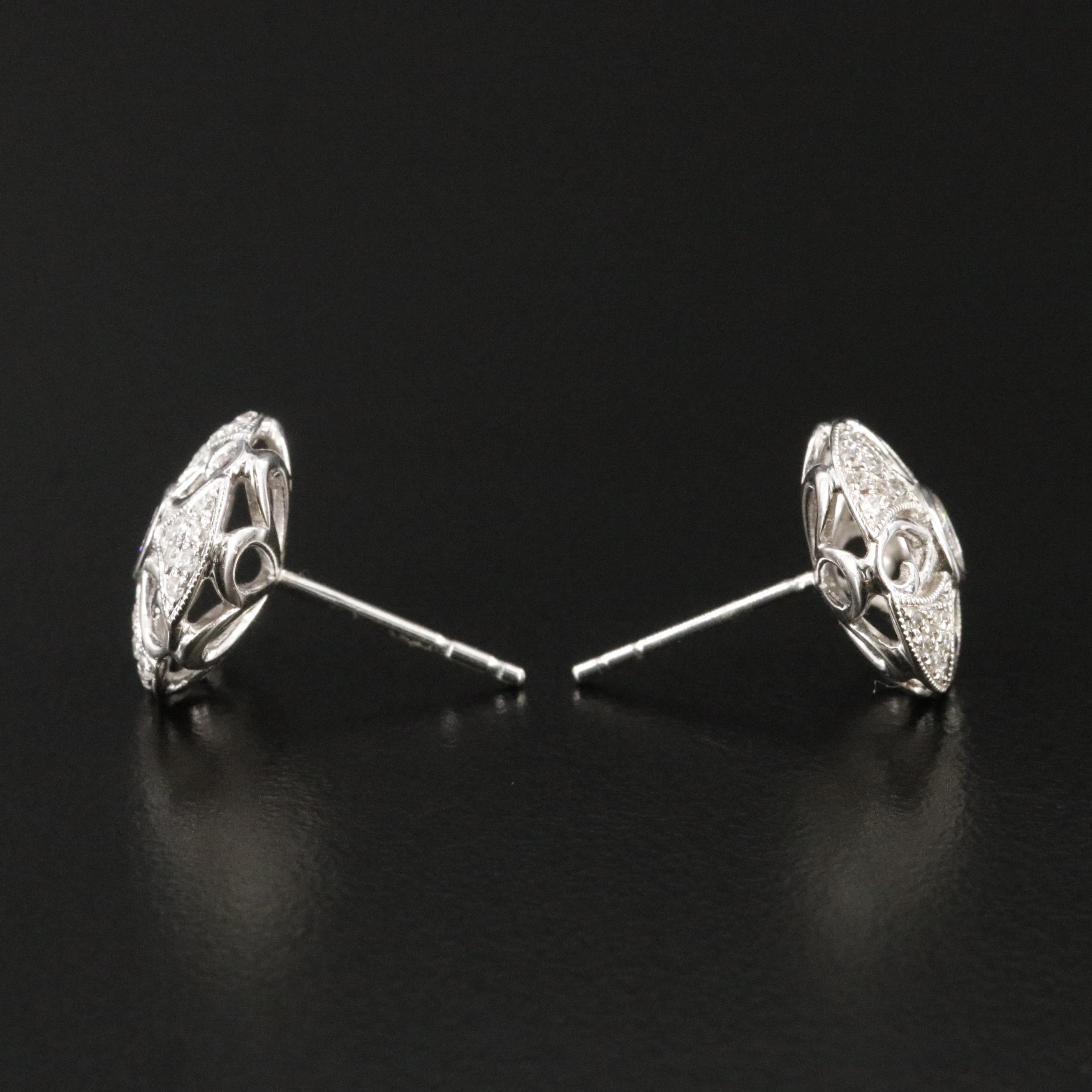 14K .050 CTW Diamond Button Earrings