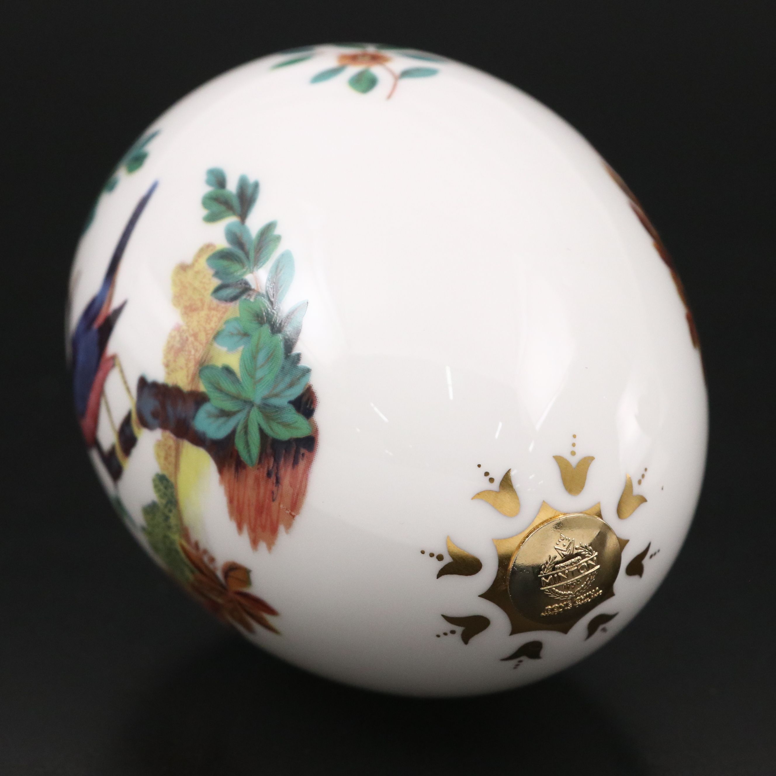 Minton English Bone China Bird Egg with Stand