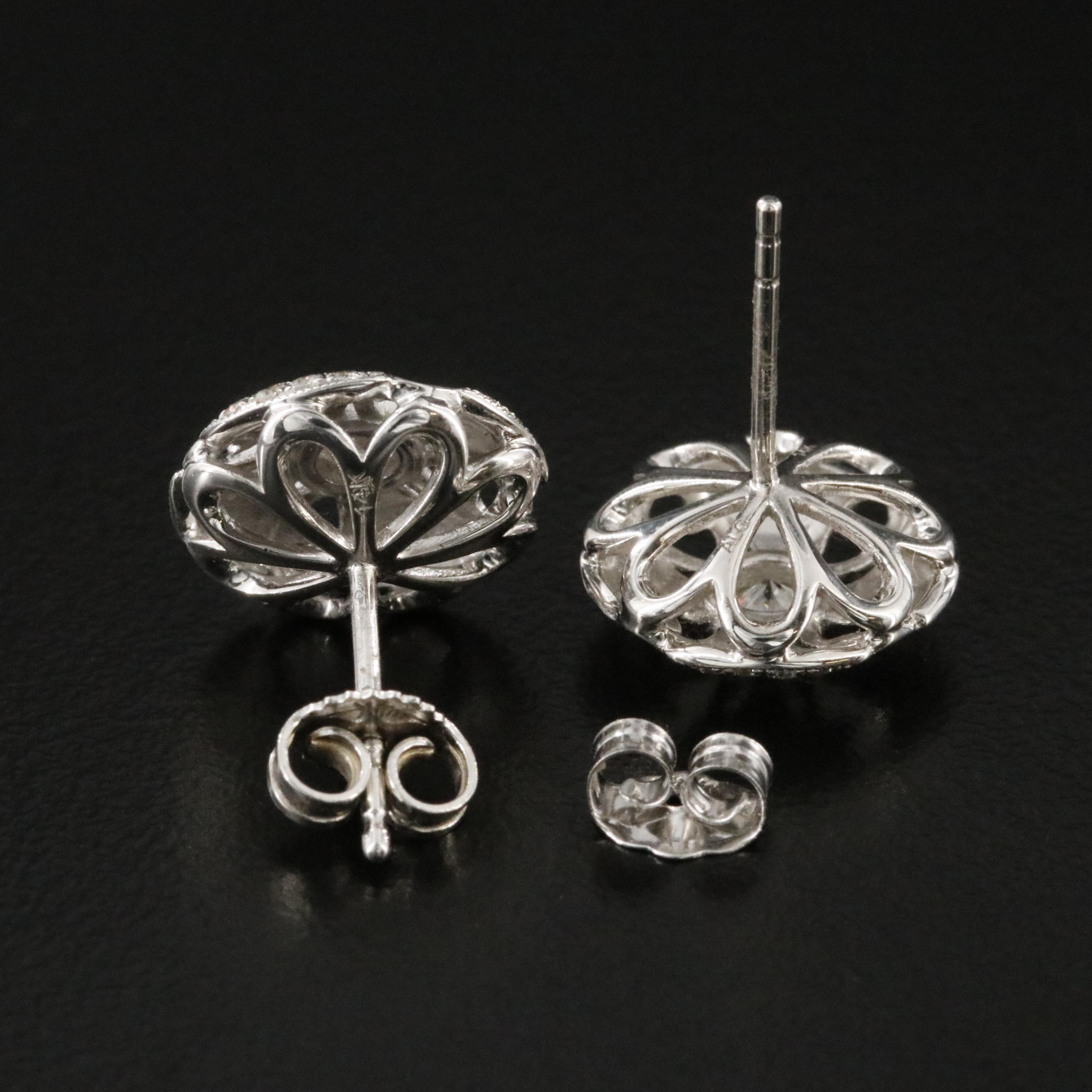 14K .050 CTW Diamond Button Earrings