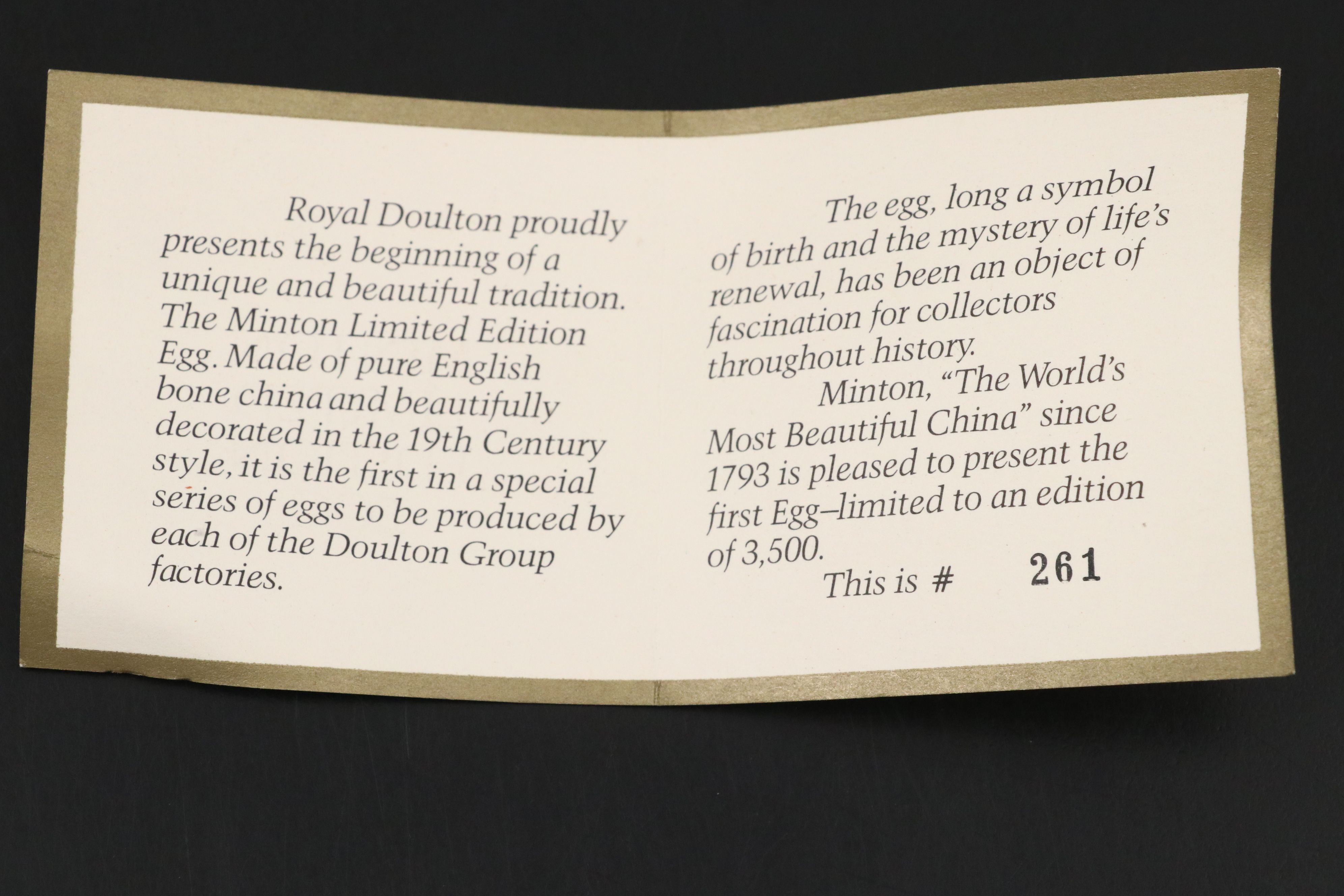 Minton English Bone China Bird Egg with Stand