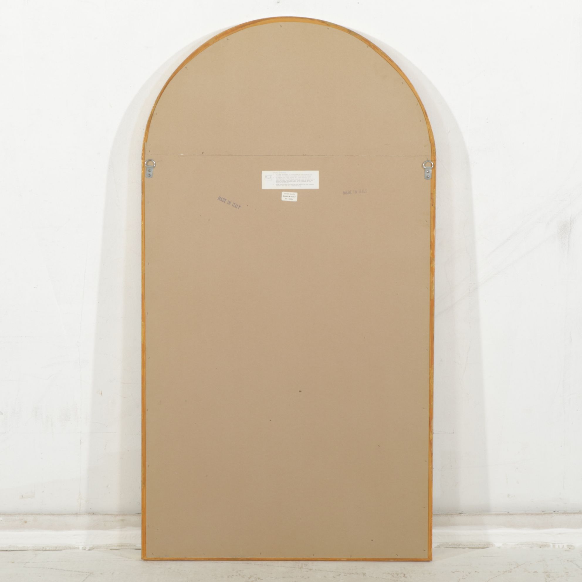 Ethan Allen Italian Palladian Style Gold-Toned Arched Wall Mirror