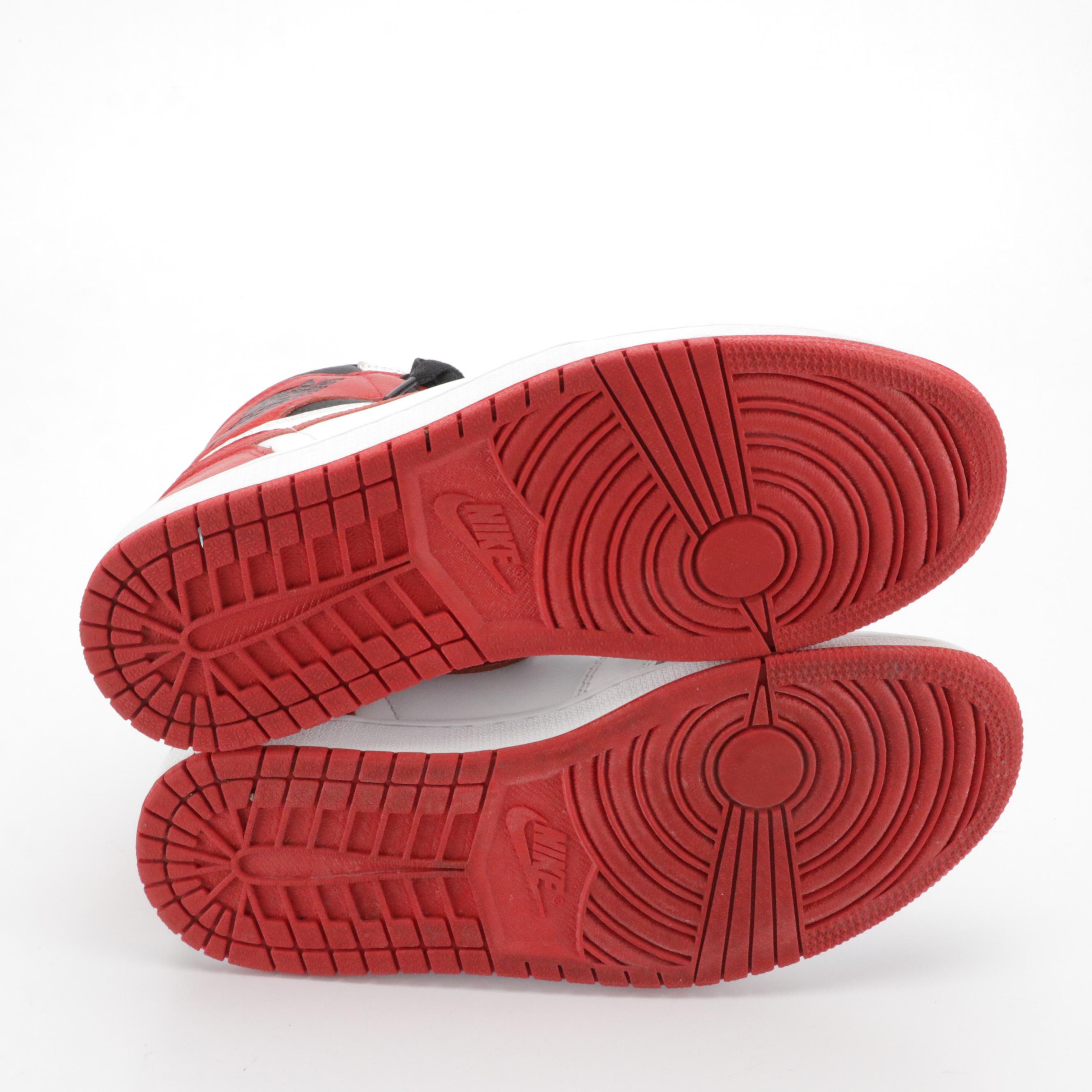 Men's Nike Air Jordan 1 Retro Mid OG Sneakers in University Red, White & Black