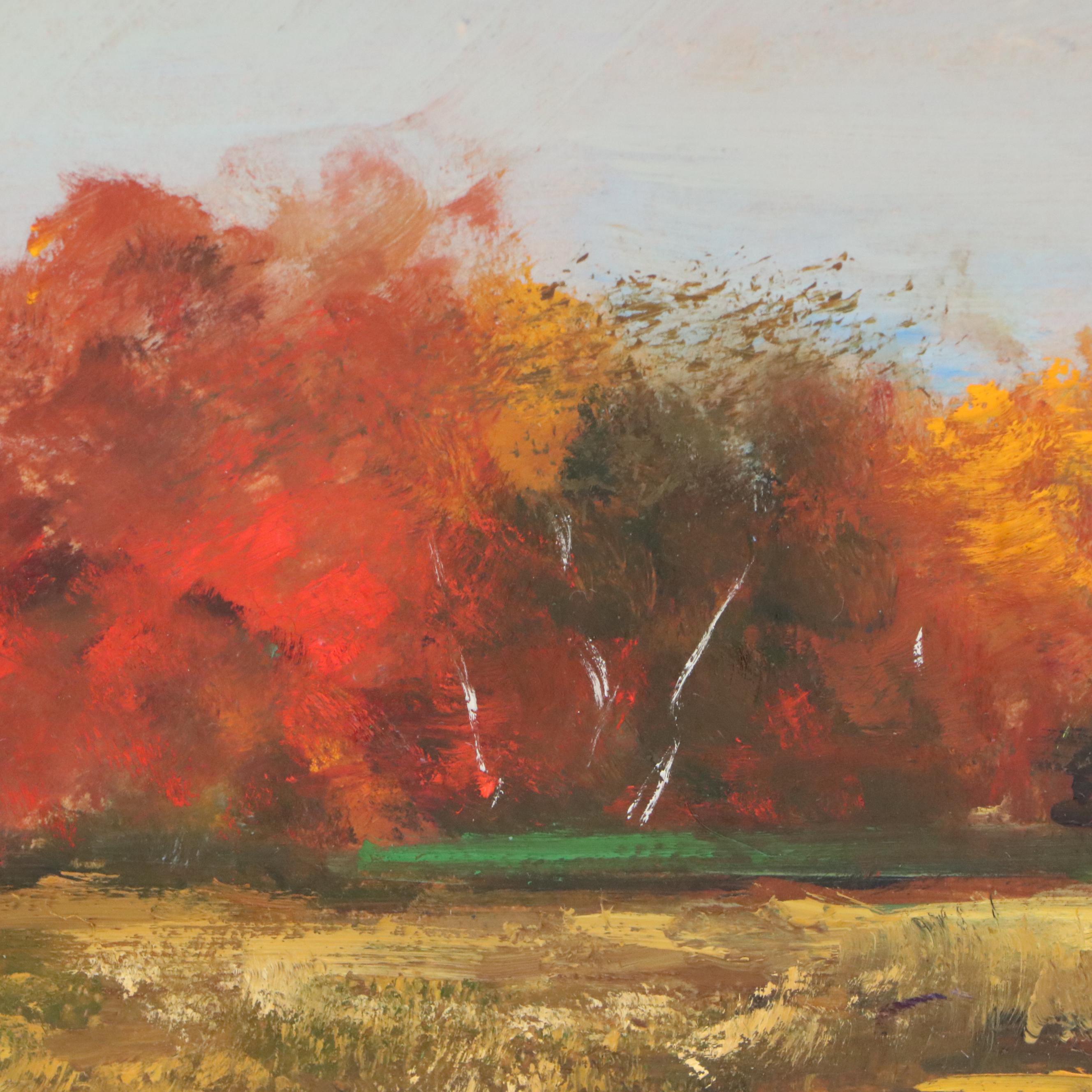 Natalie Demenko Oil Painting of Marsh Landscape, 21st Century