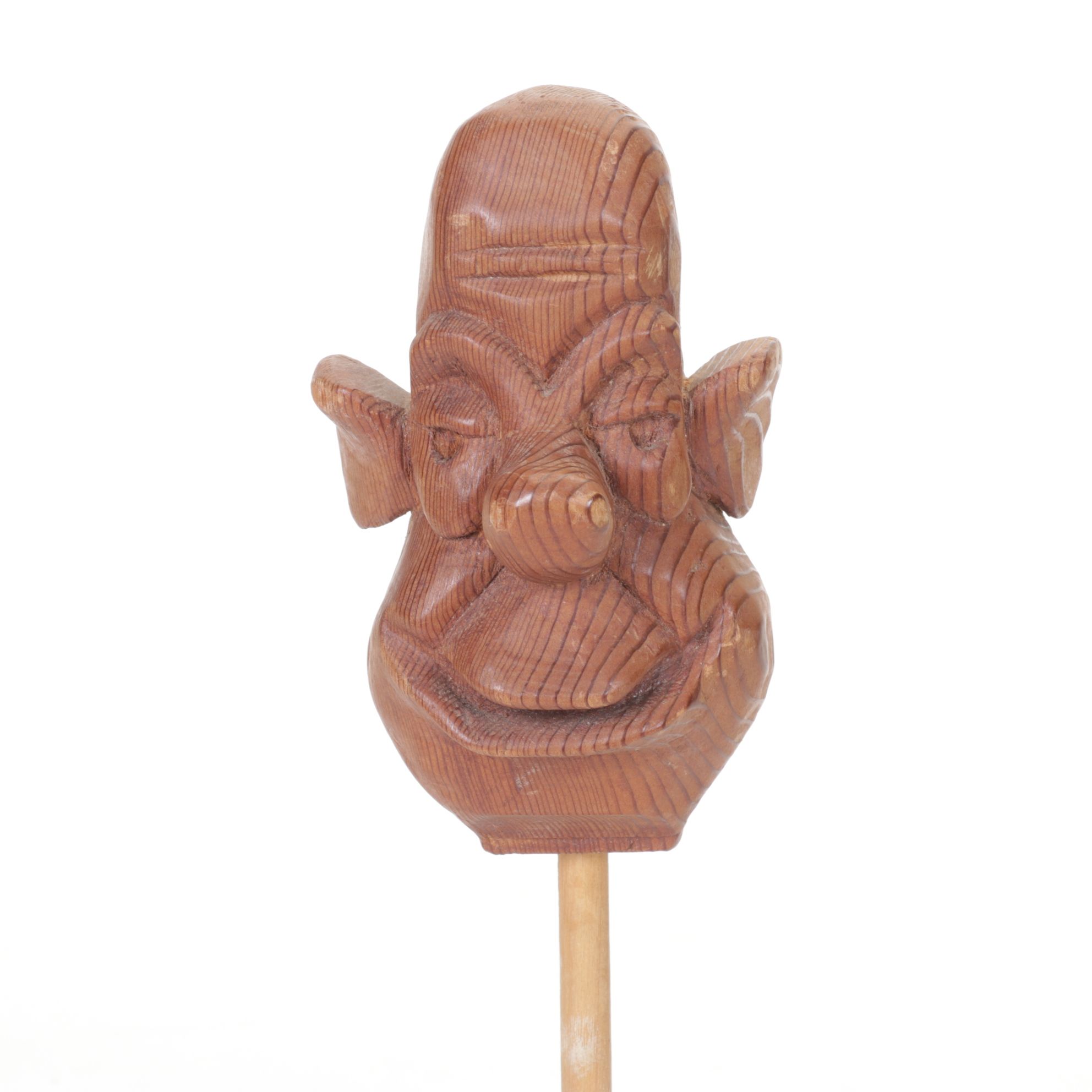 Carved Wood Caricature Bust