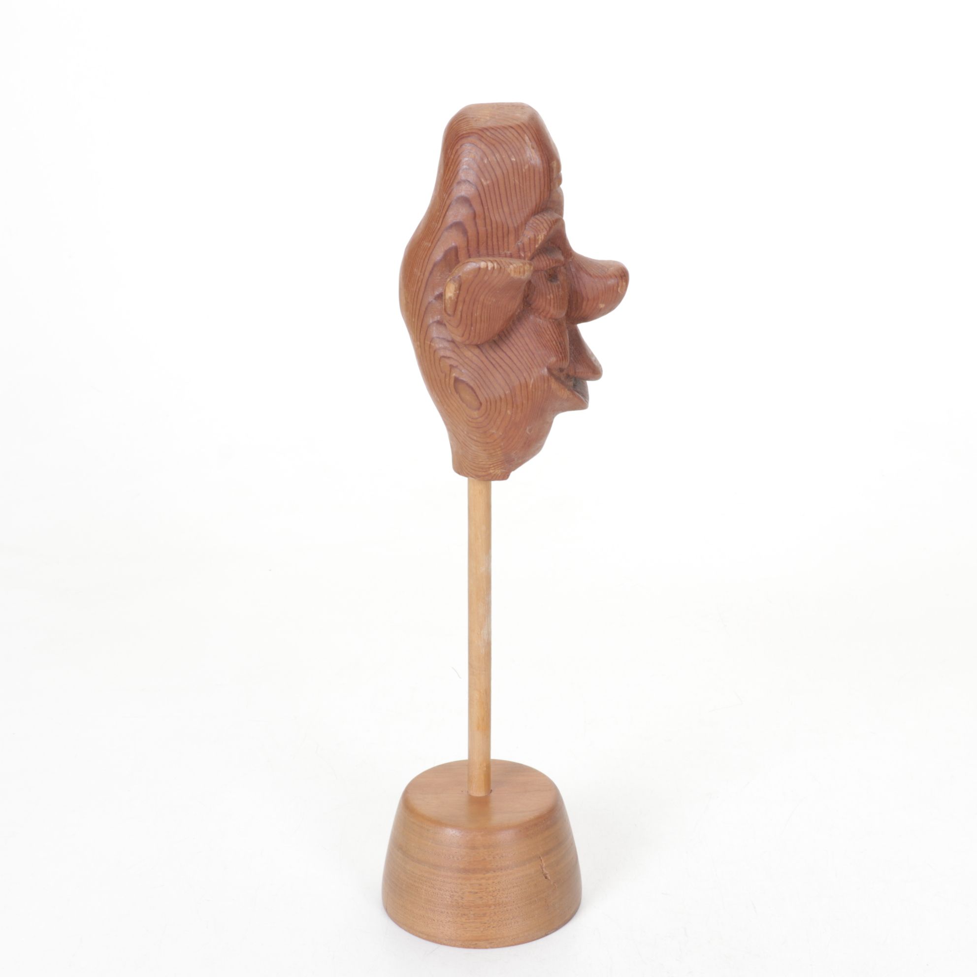 Carved Wood Caricature Bust