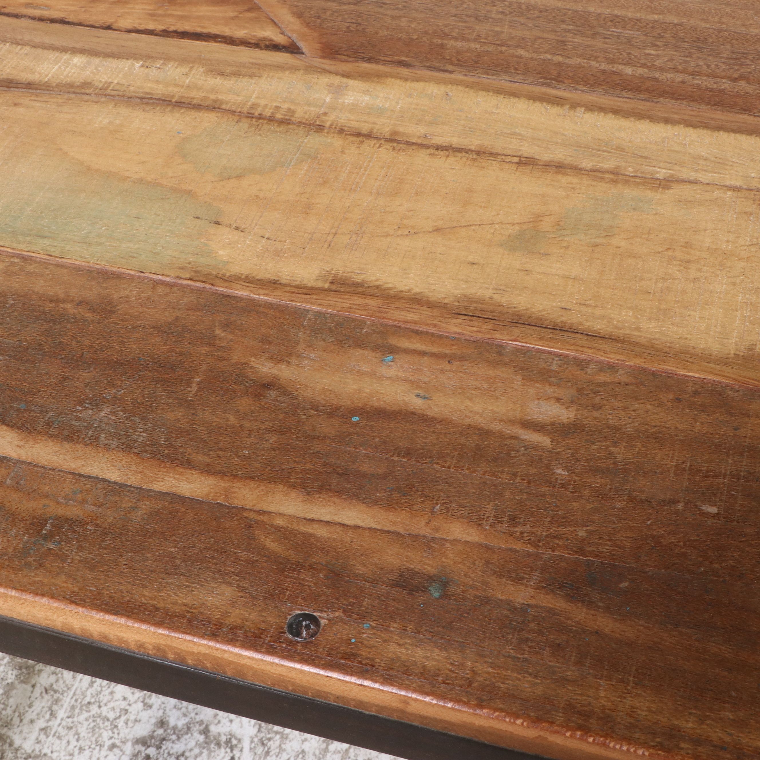 Industrial Style Wood Plank and Metal Folding Work Table