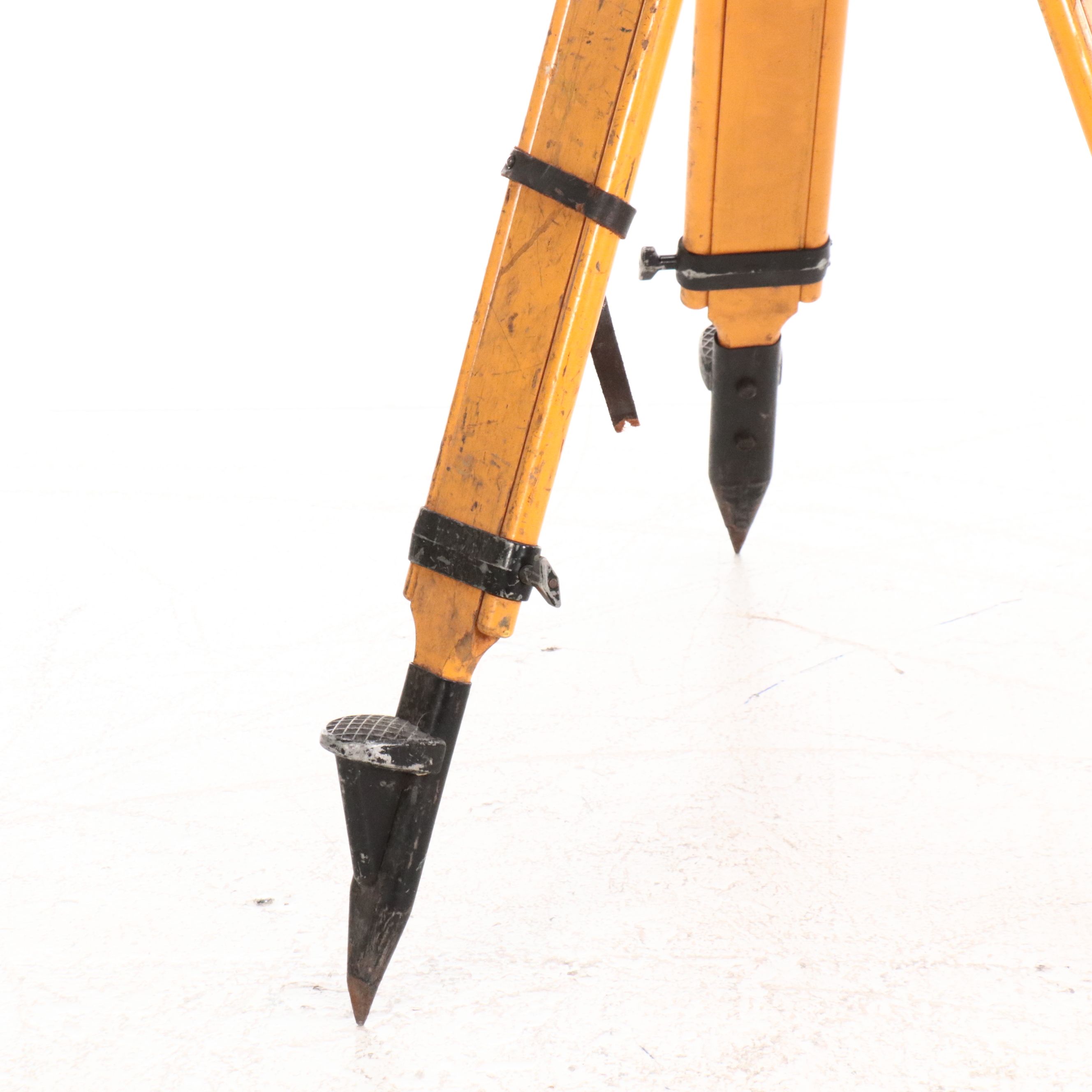 Wooden Surveyor's Tripod with Epidiascope Projector Light