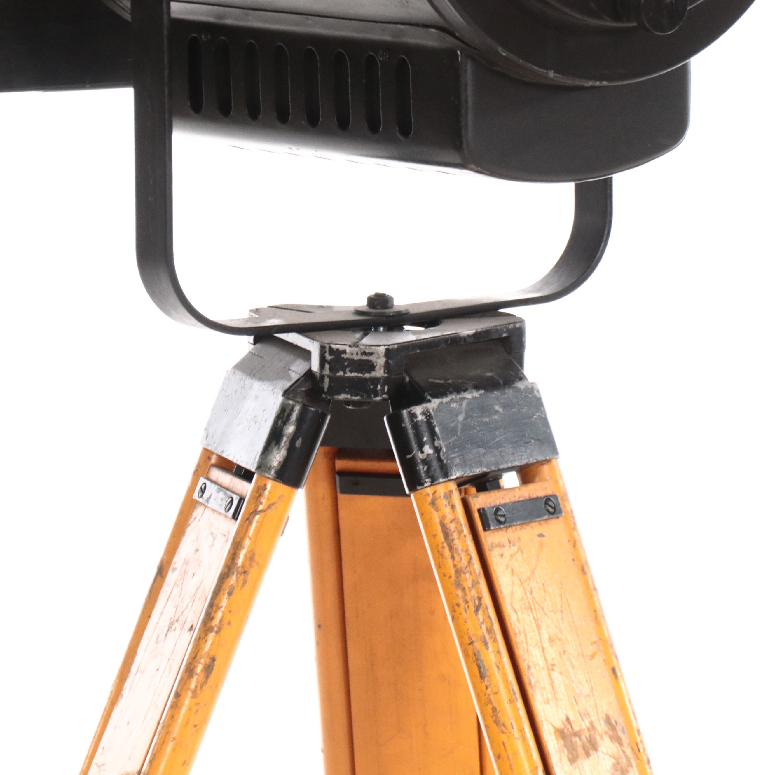 Wooden Surveyor's Tripod with Epidiascope Projector Light