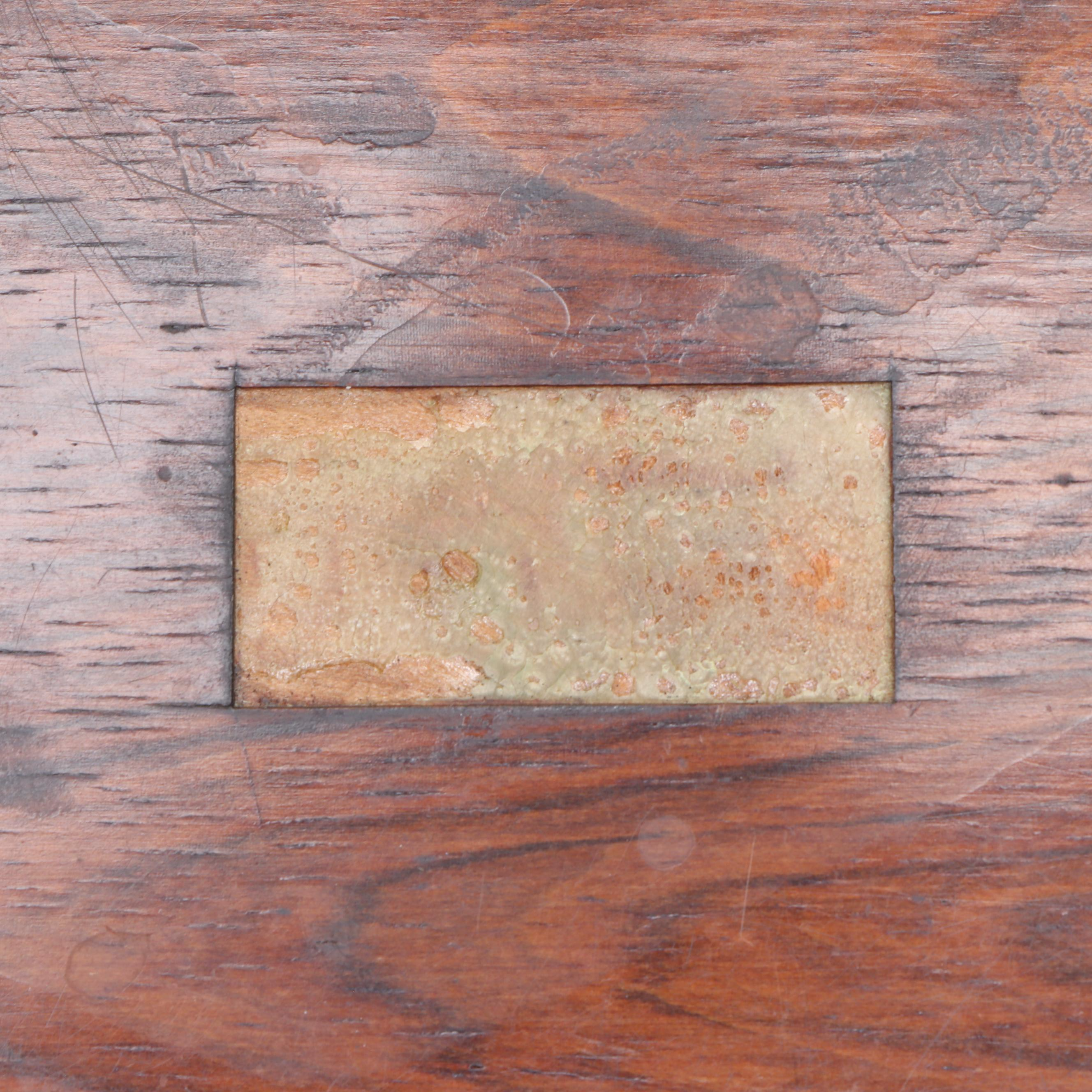 Victorian Rosewood and Brass Inlay Lap Desk, Mid to Late 19th Century