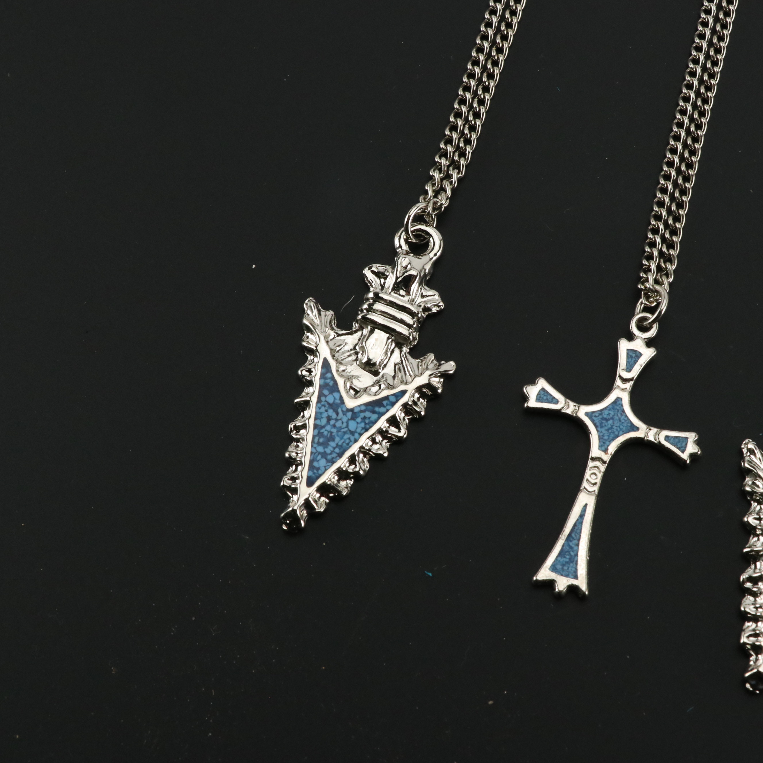 Southwestern Style Inlay Costume Pendant Necklaces