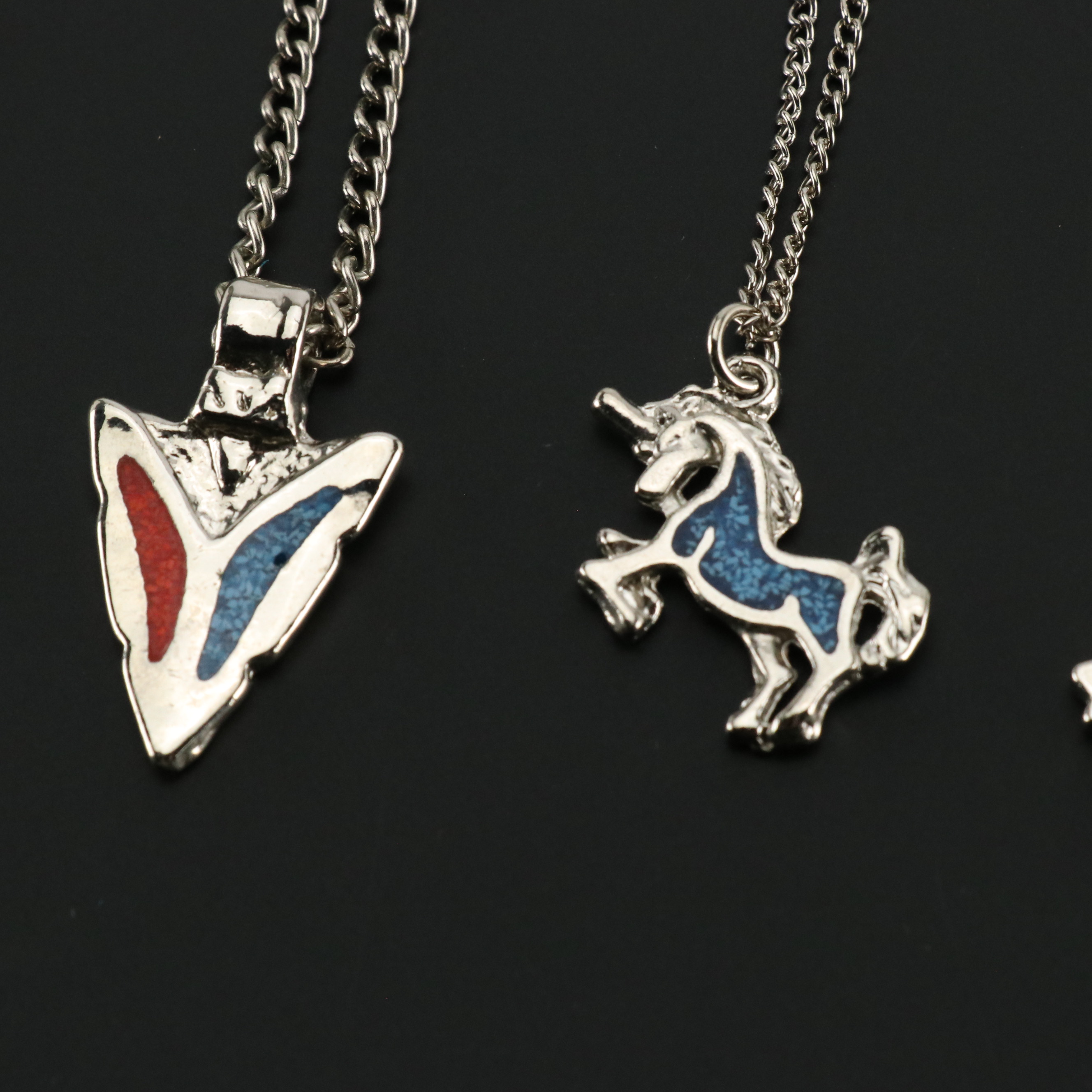 Southwestern Style Inlay Costume Pendant Necklaces