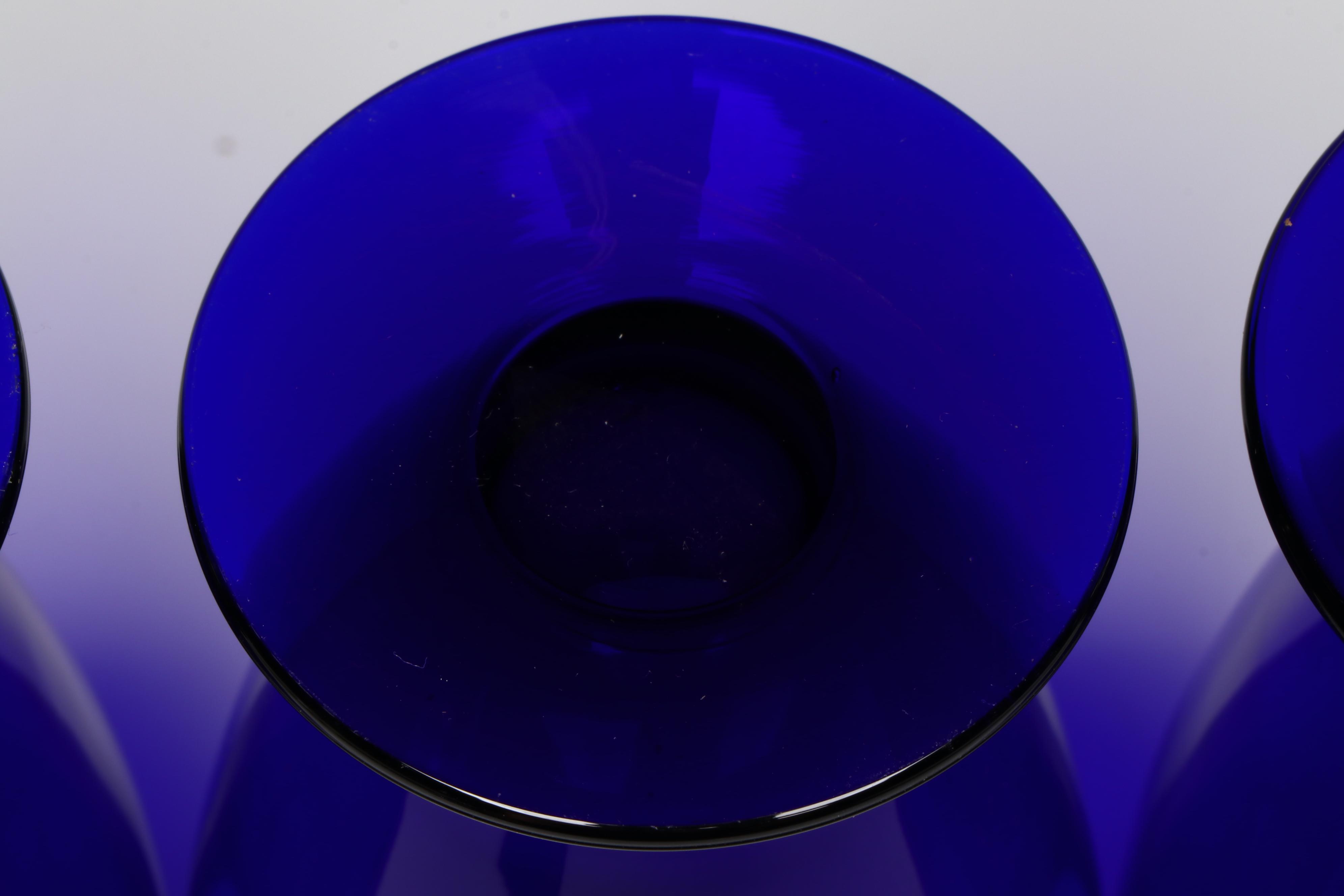 Cobalt Blue Glass Water Goblets