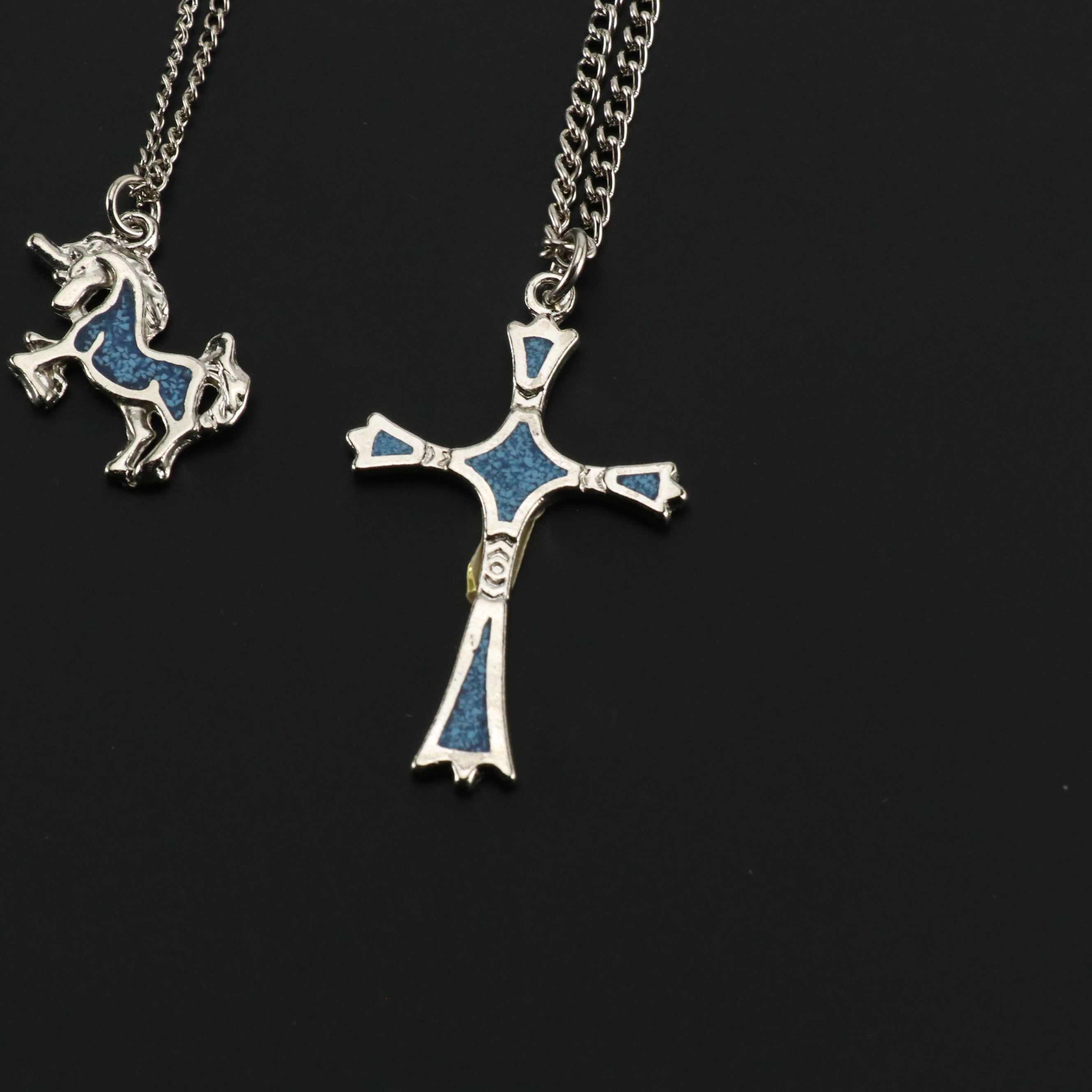 Southwestern Style Inlay Costume Pendant Necklaces