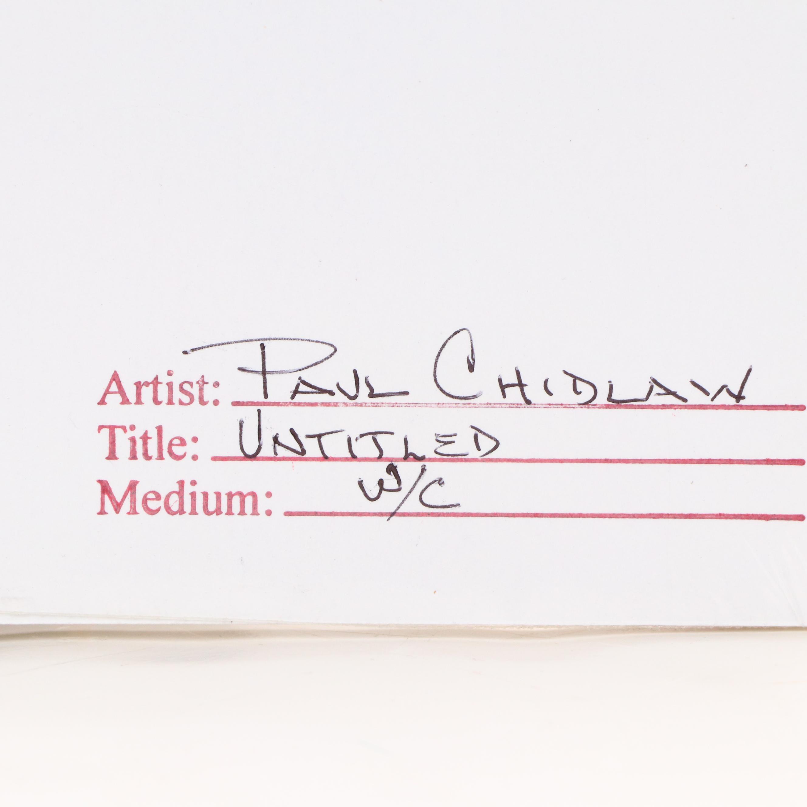 Paul Chidlaw Abstract Watercolor Composition