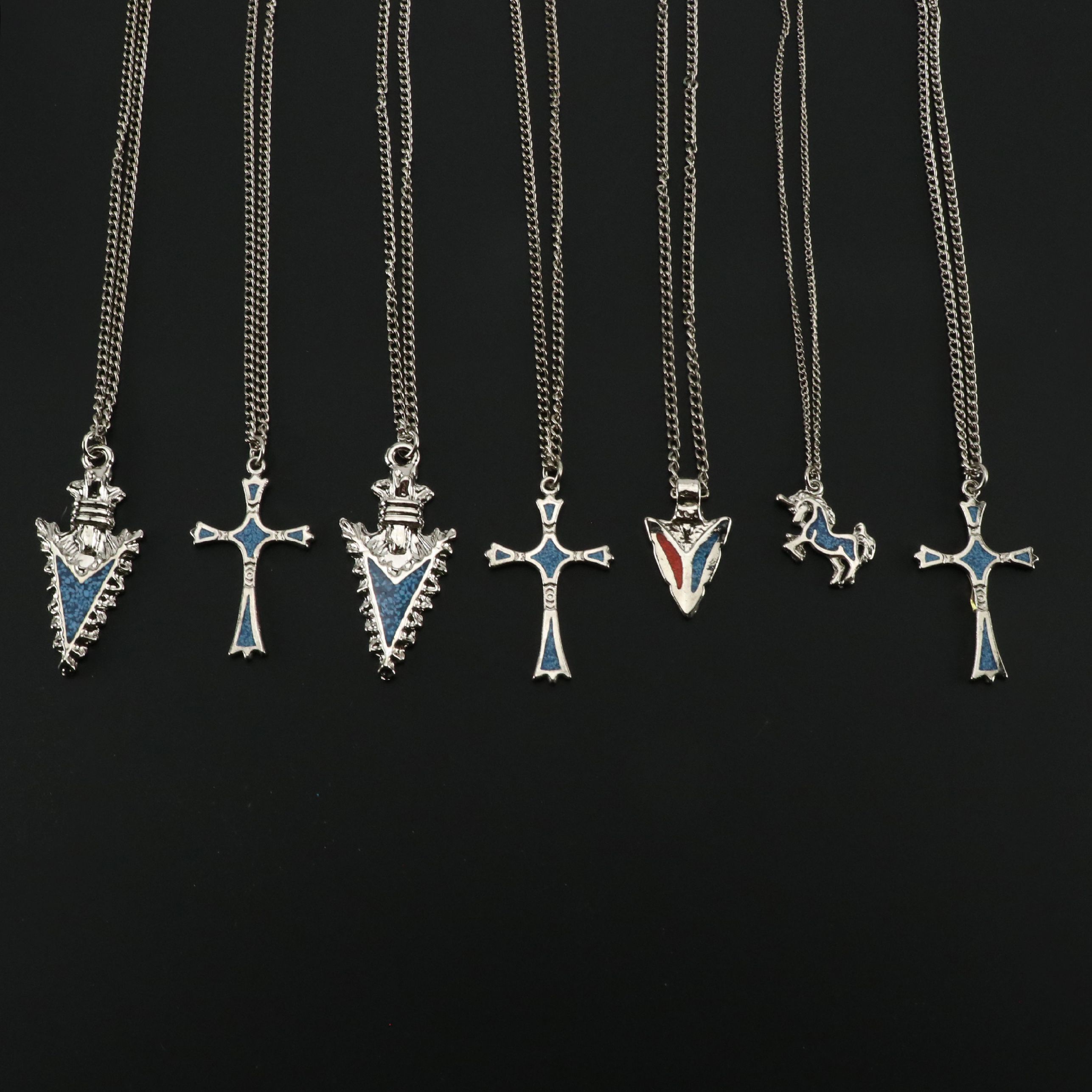 Southwestern Style Inlay Costume Pendant Necklaces