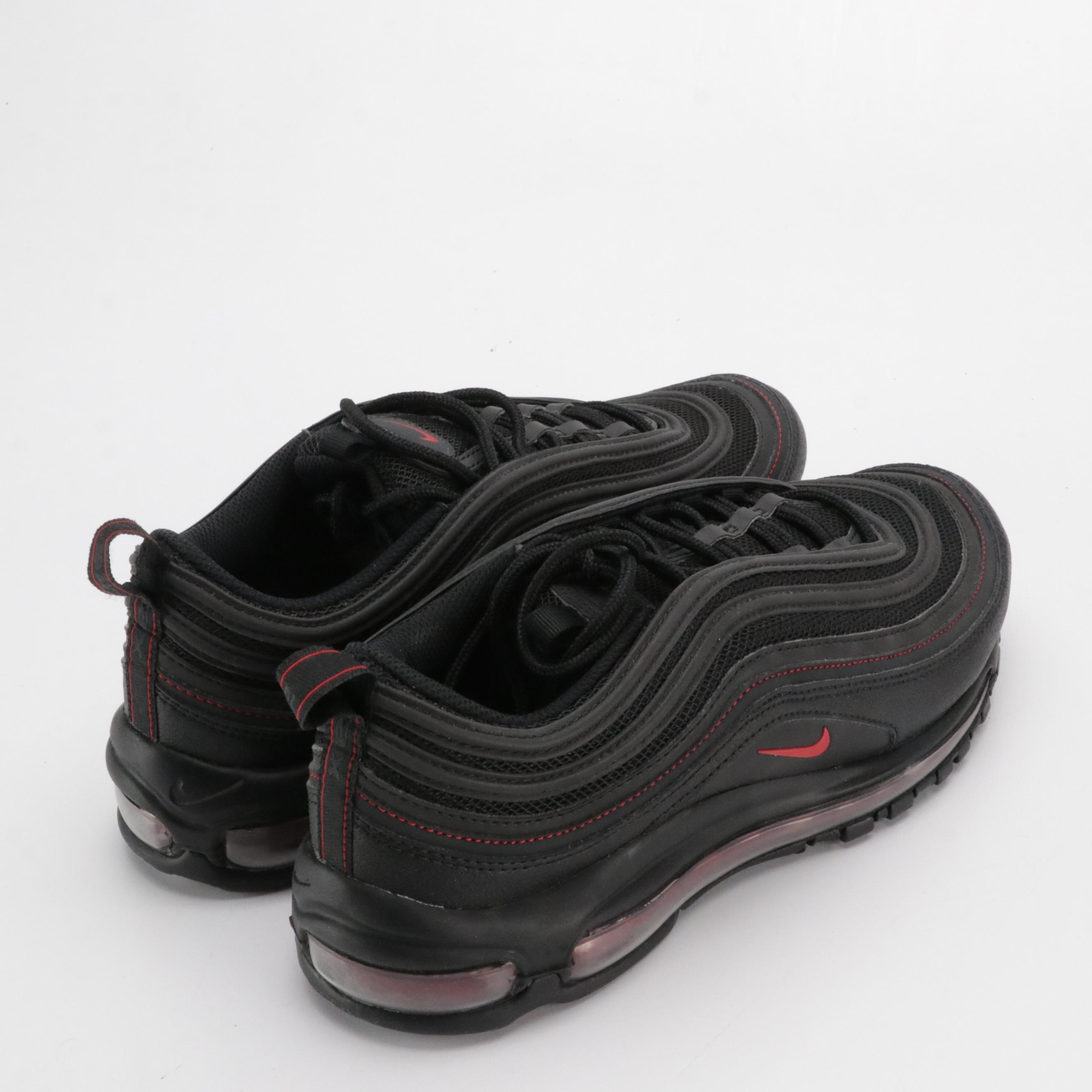 Men's Nike Air Max 97 Sneakers in "Black/University Red," With Box
