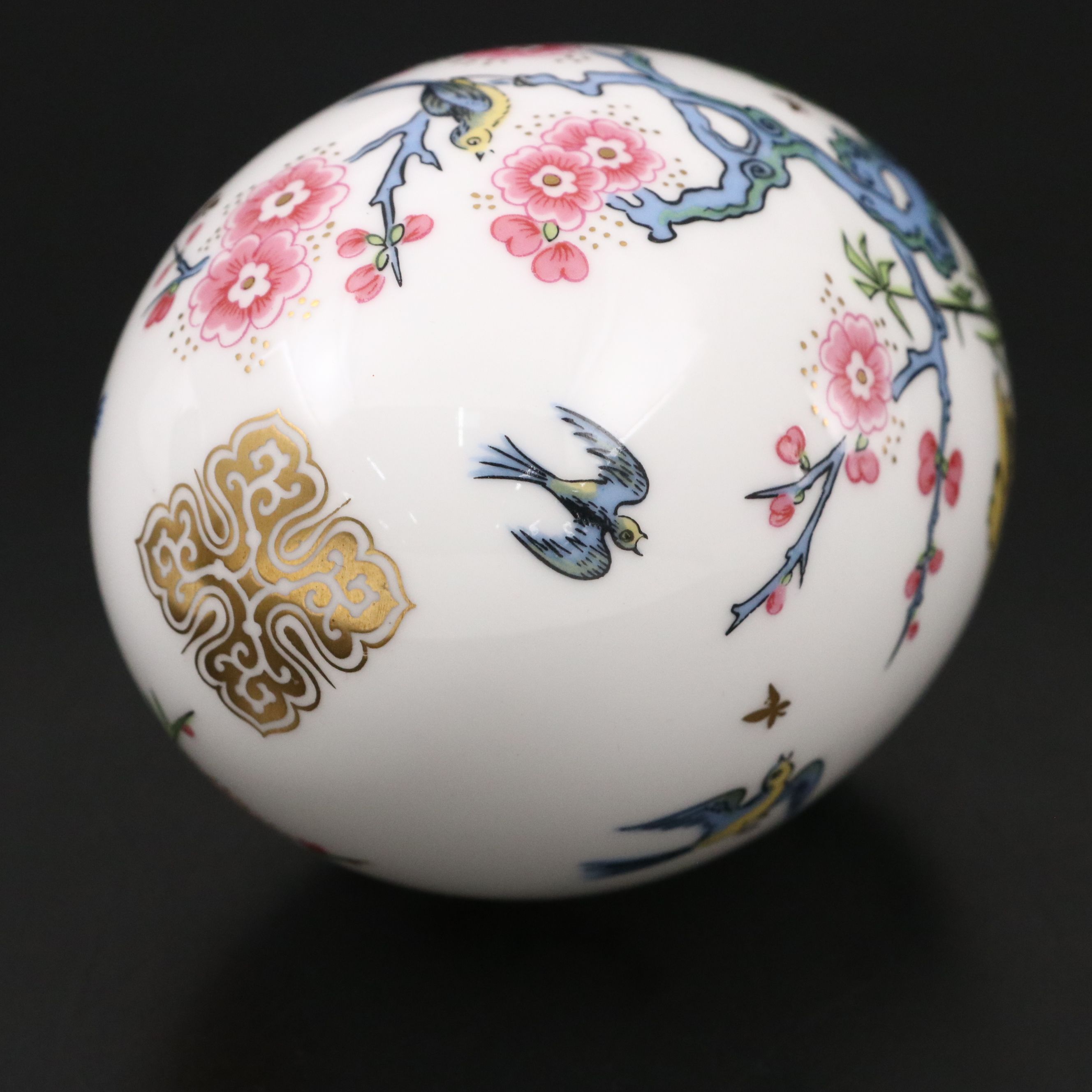 Minton "The Emperor's Garden" English Bone China Egg with Stand