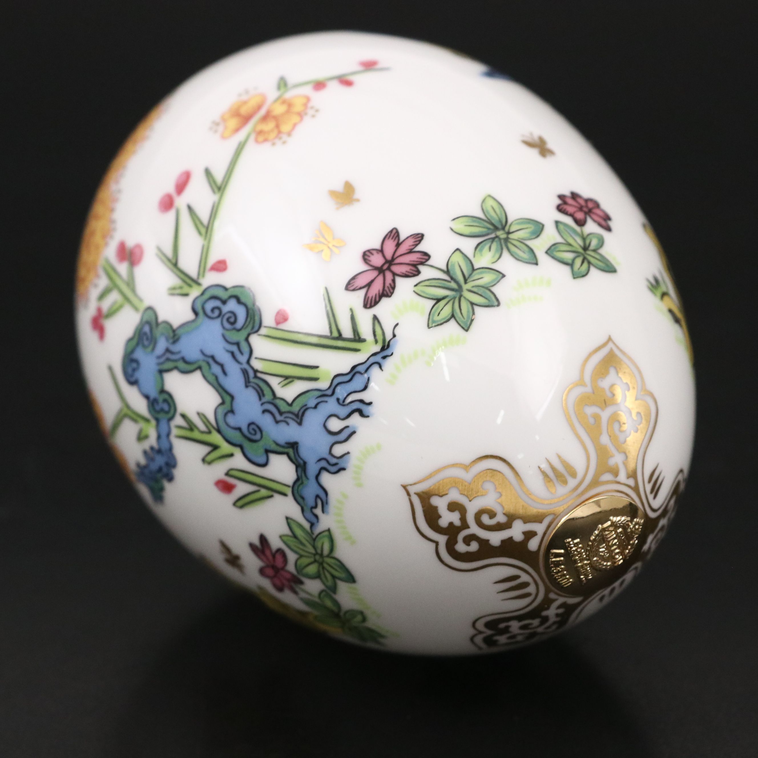 Minton "The Emperor's Garden" English Bone China Egg with Stand