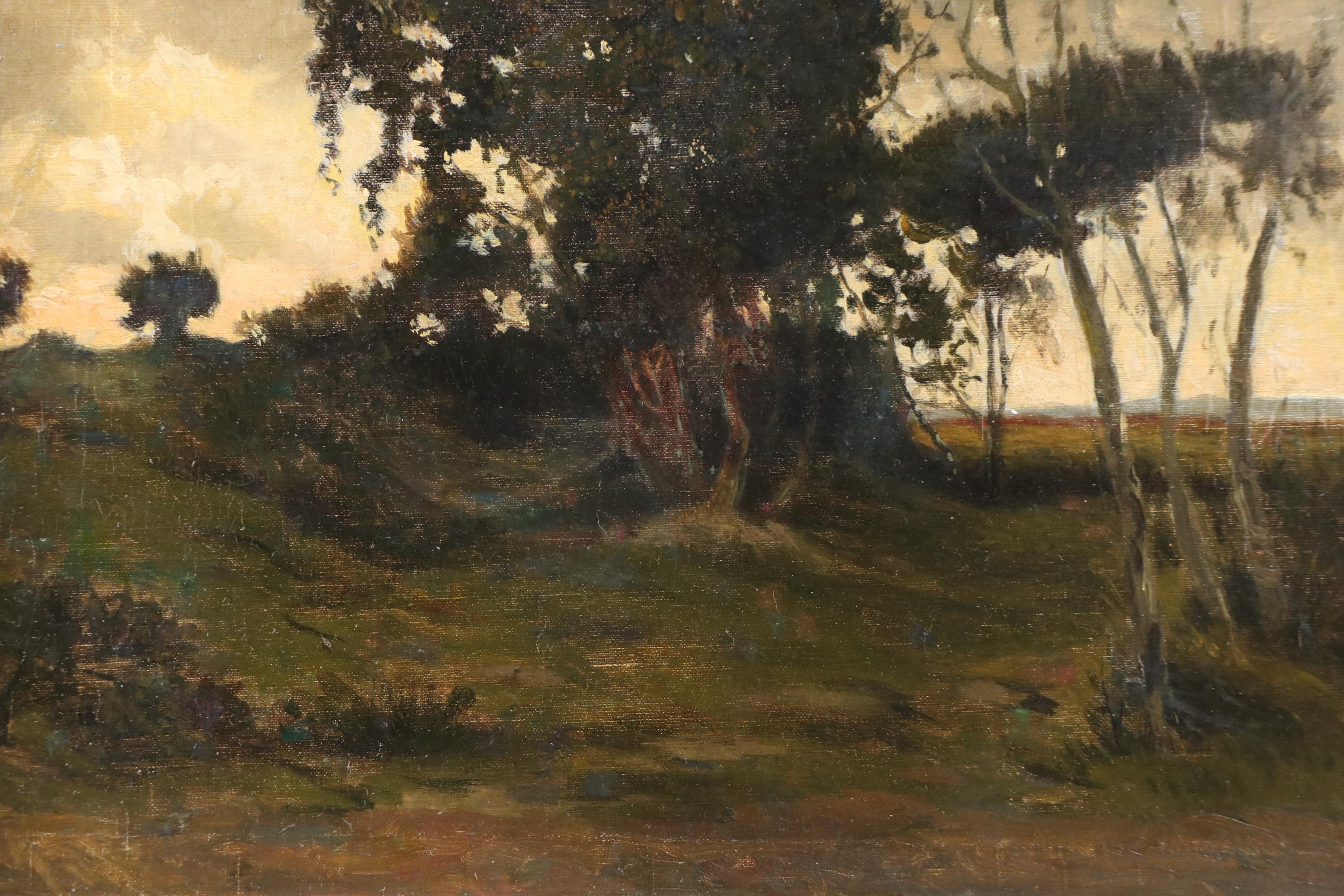 Landscape Oil Painting of Copse of Trees, Late 19th to Early 20th C.