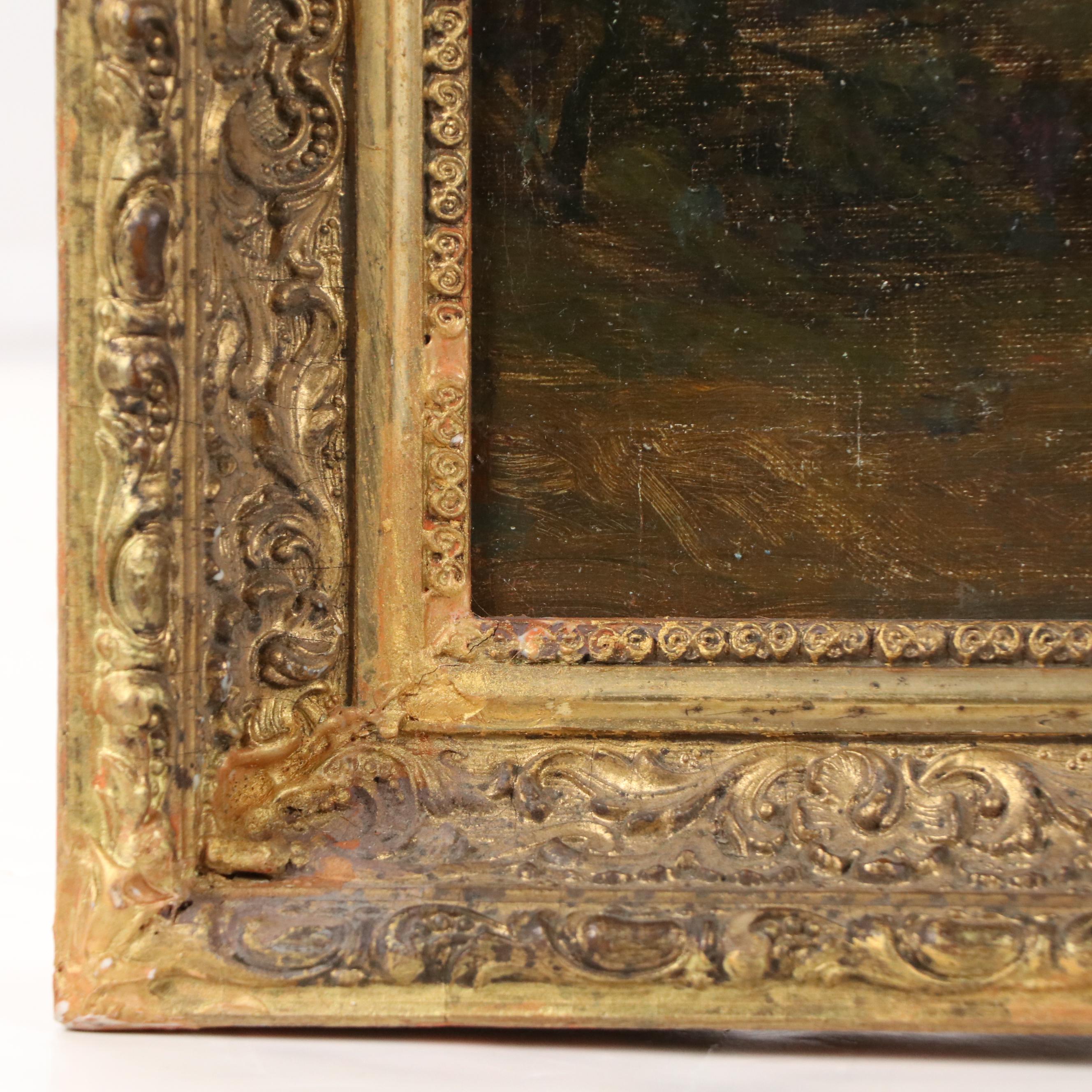 Landscape Oil Painting of Copse of Trees, Late 19th to Early 20th C.