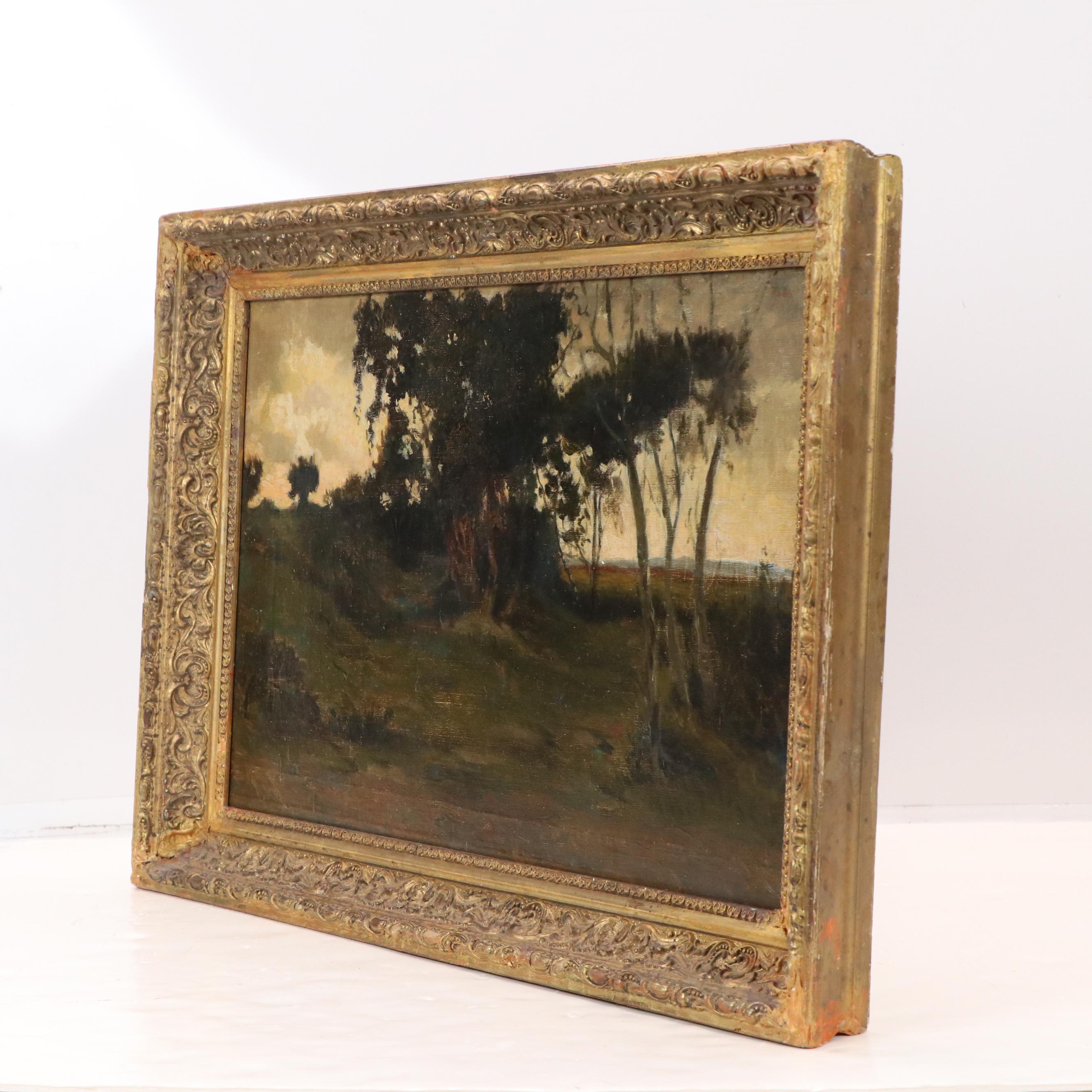 Landscape Oil Painting of Copse of Trees, Late 19th to Early 20th C.