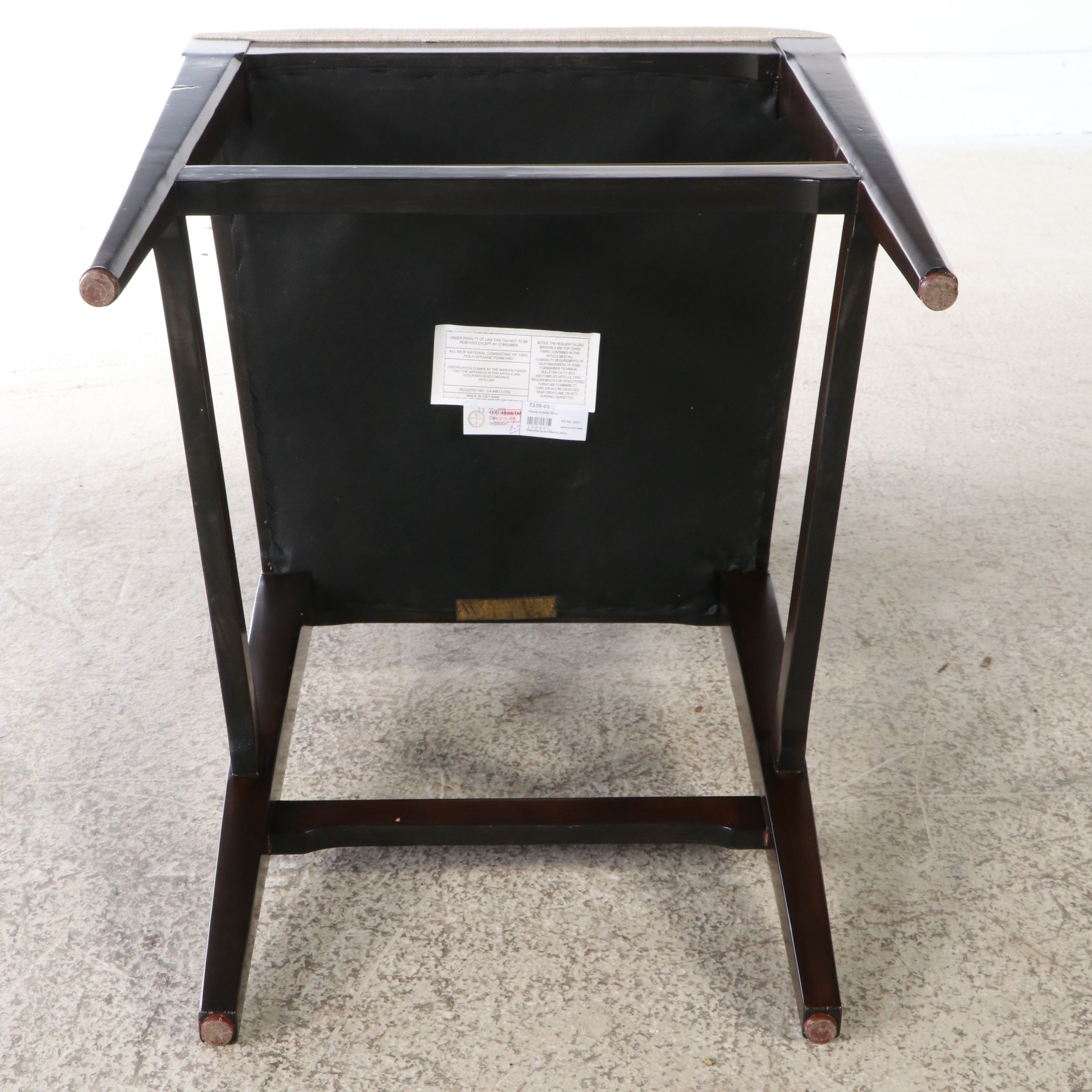 Woodridge Furniture Contemporary Upholstered Wood Barstool