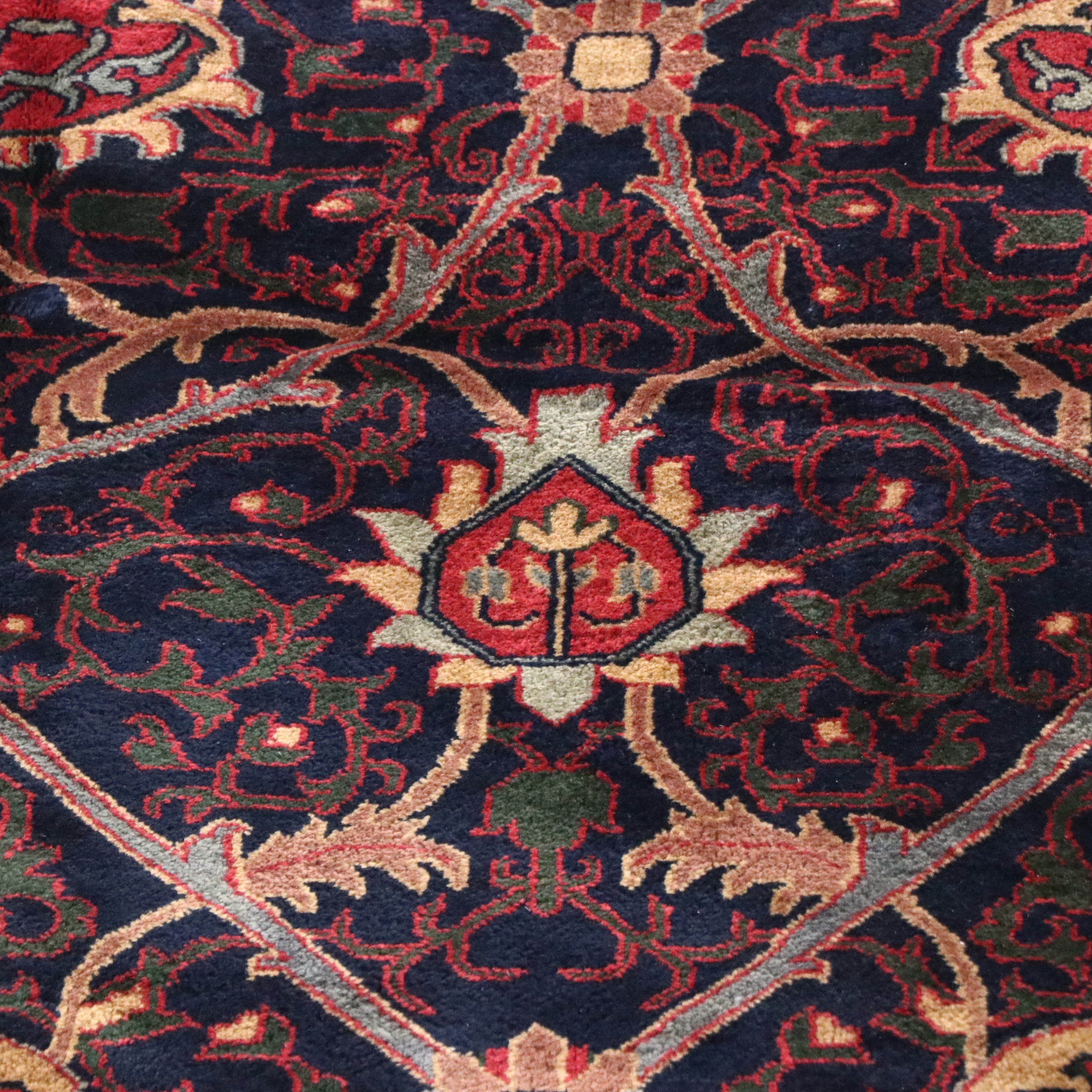 12'2 x 15'3 Hand-Knotted Indo-Persian Heriz Room-Sized Rug