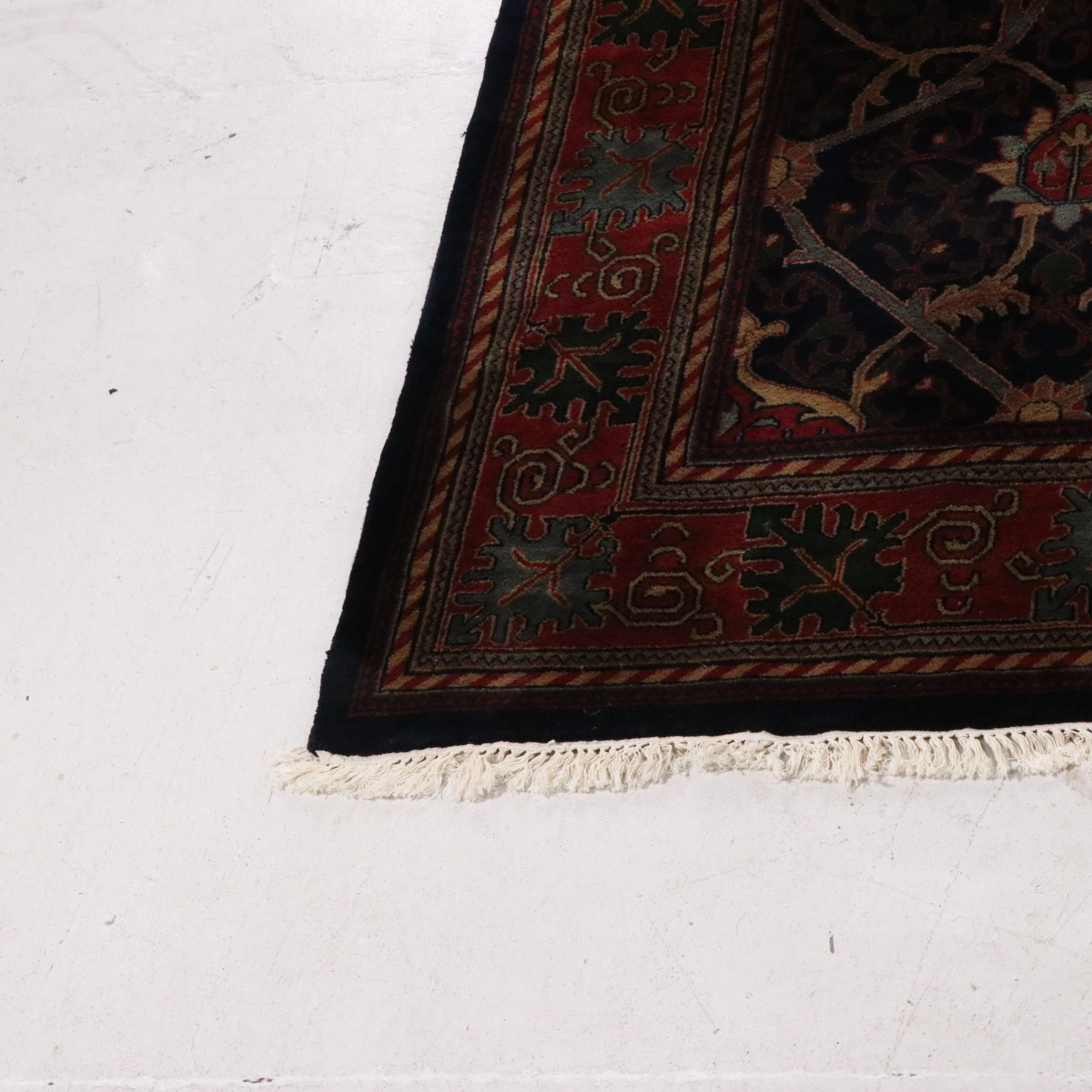 12'2 x 15'3 Hand-Knotted Indo-Persian Heriz Room-Sized Rug