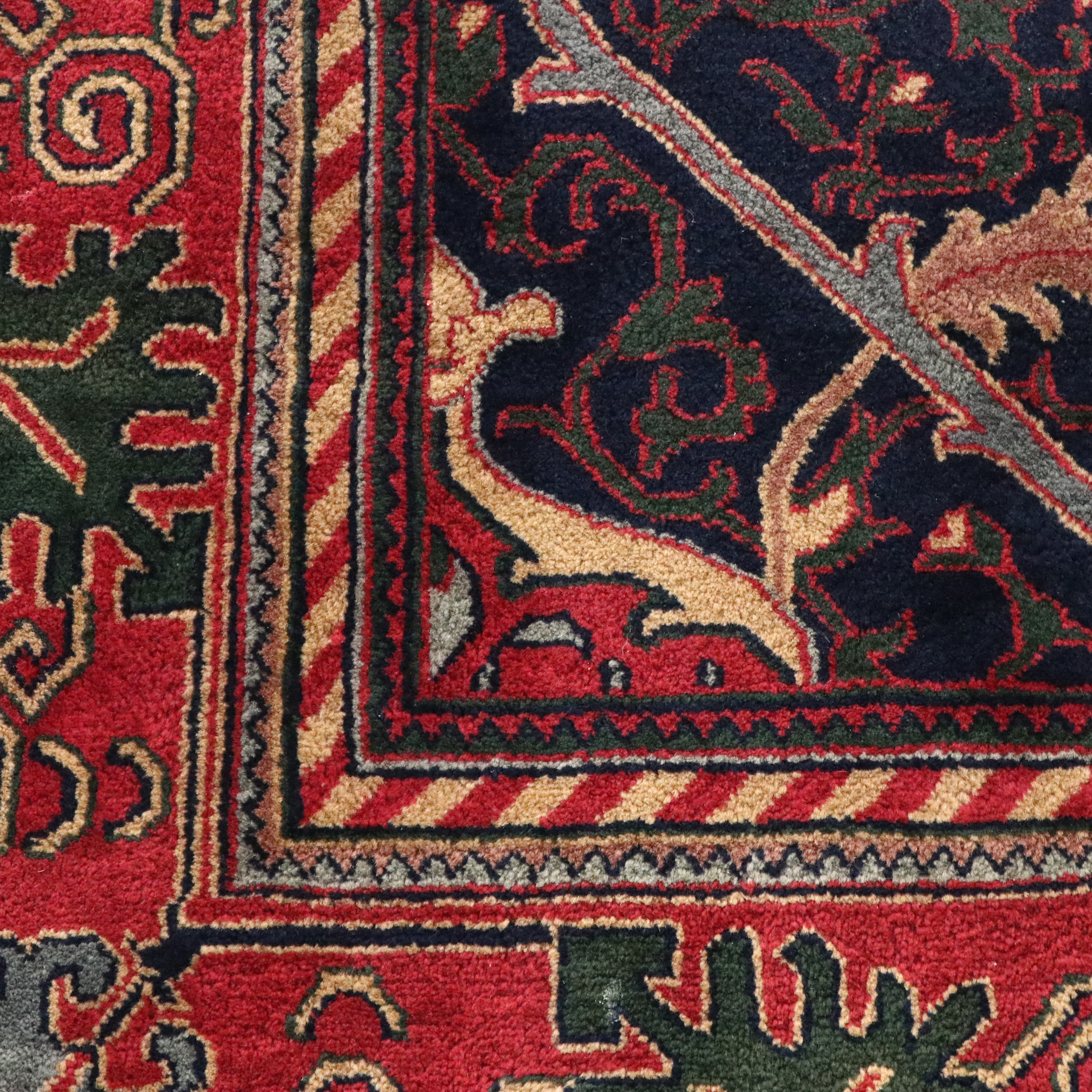 12'2 x 15'3 Hand-Knotted Indo-Persian Heriz Room-Sized Rug