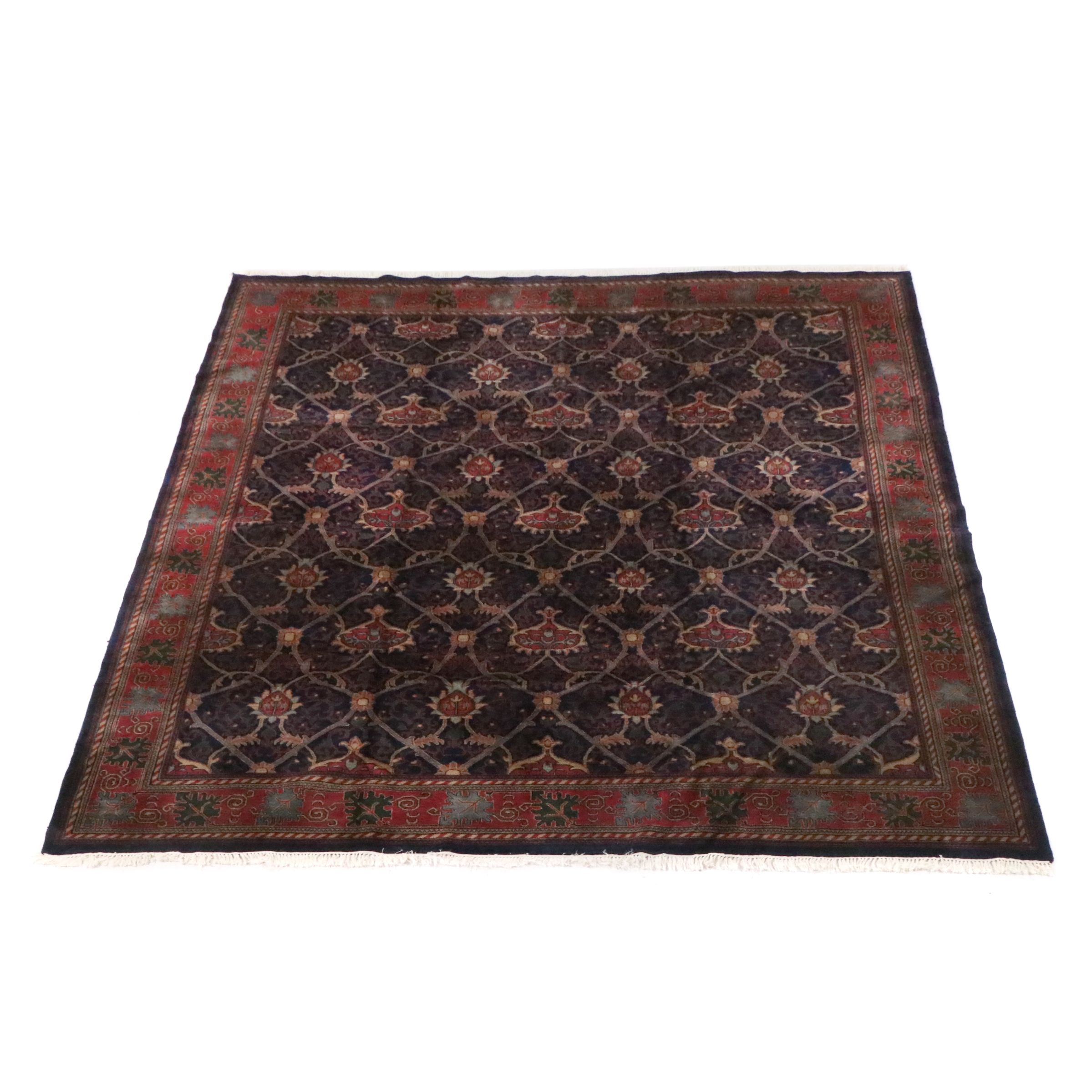 12'2 x 15'3 Hand-Knotted Indo-Persian Heriz Room-Sized Rug